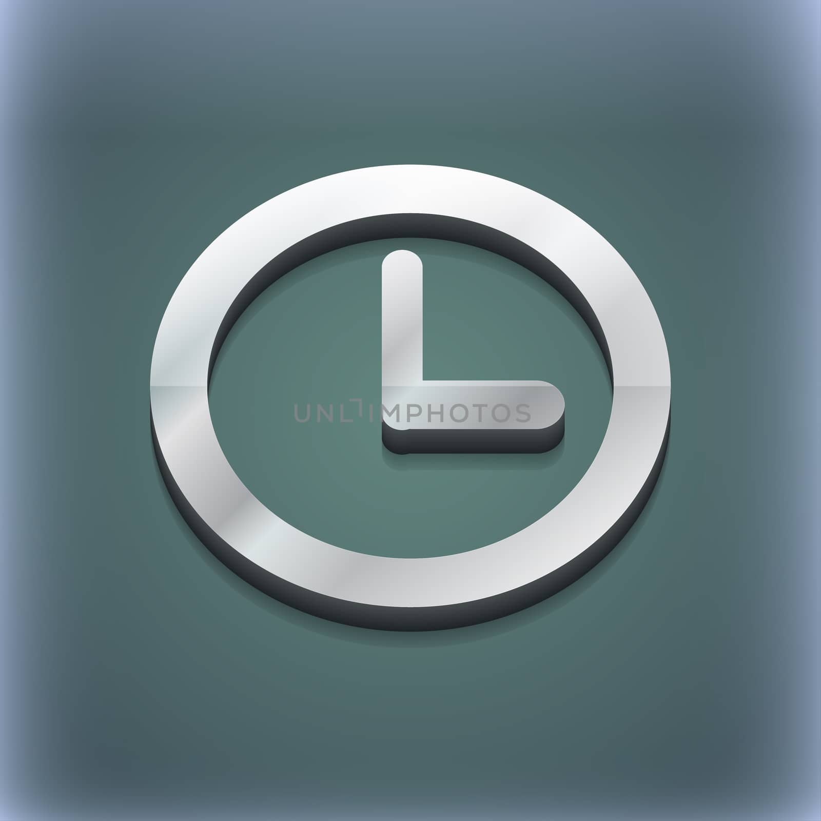 Clock icon symbol. 3D style. Trendy, modern design with space for your text . Raster by serhii_lohvyniuk