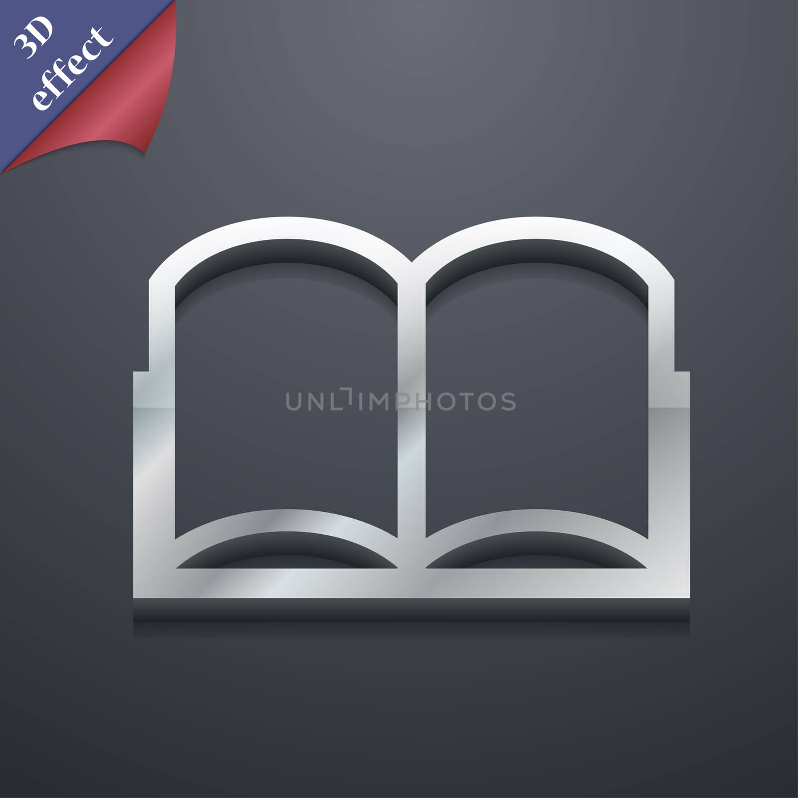 Open book icon symbol. 3D style. Trendy, modern design with space for your text . Rastrized by serhii_lohvyniuk