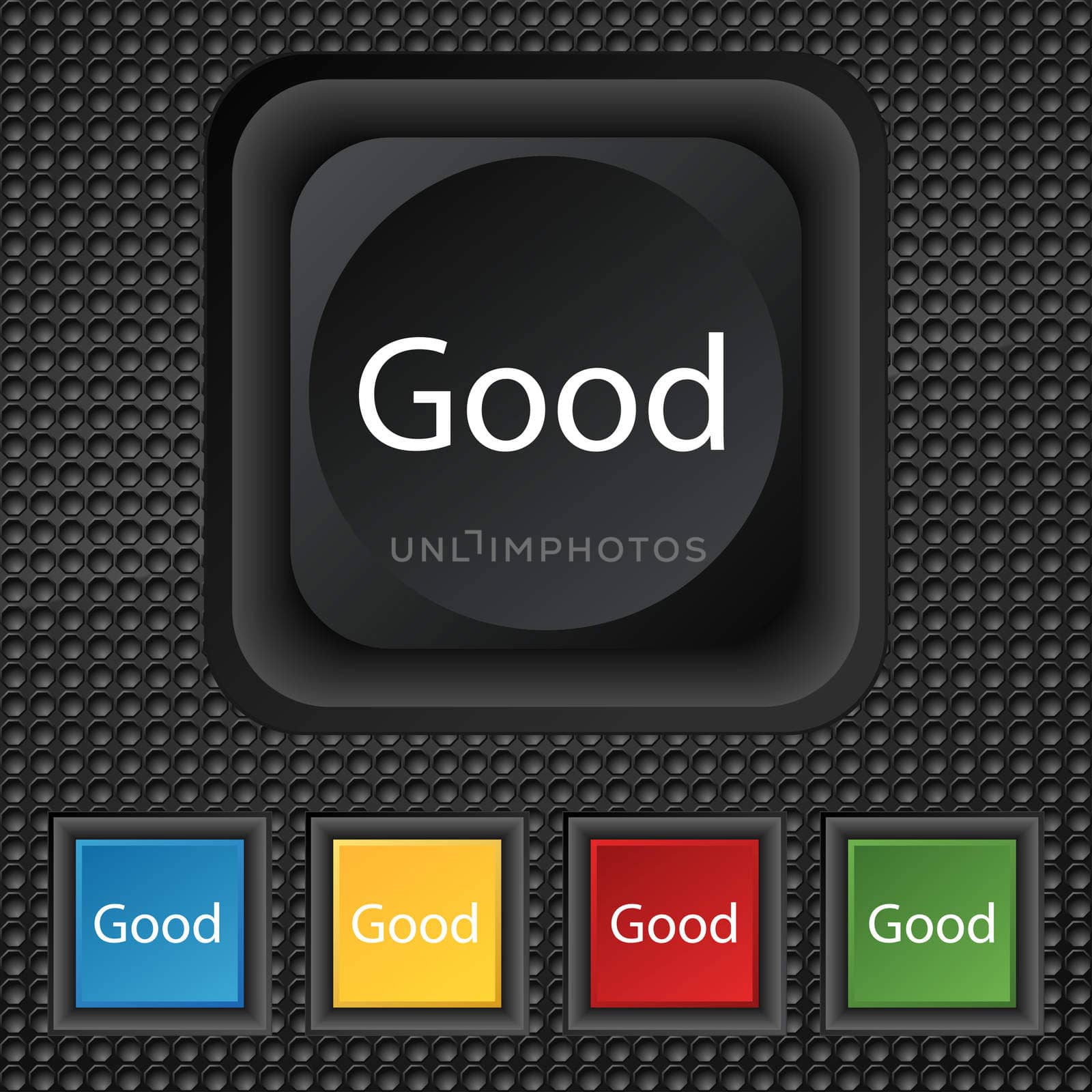 Good sign icon. Set of colored buttons. illustration