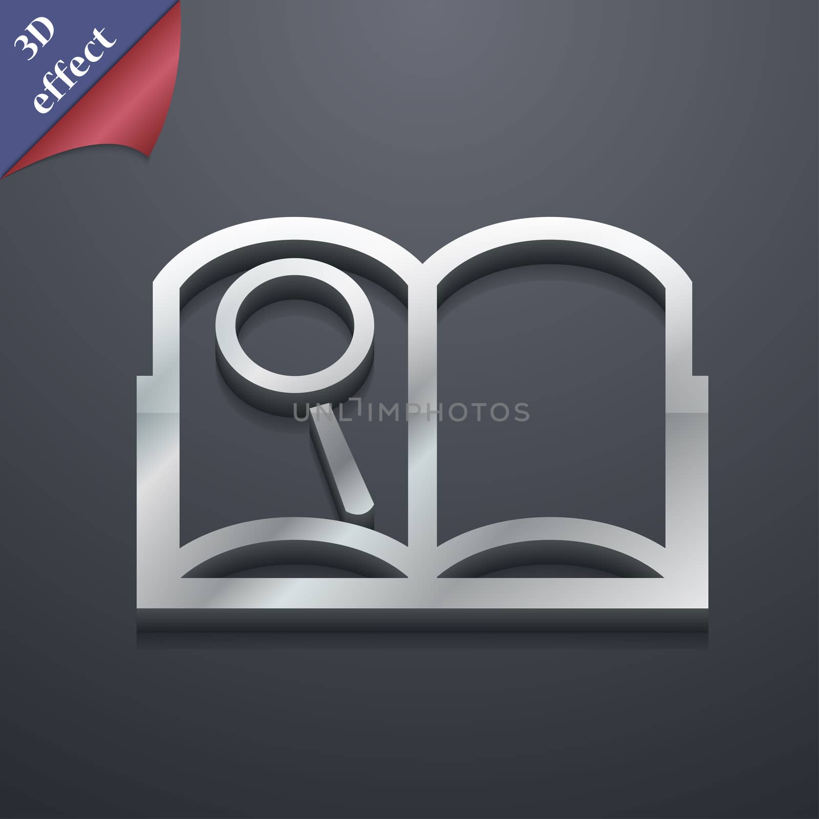 Open book icon symbol. 3D style. Trendy, modern design with space for your text . Rastrized by serhii_lohvyniuk