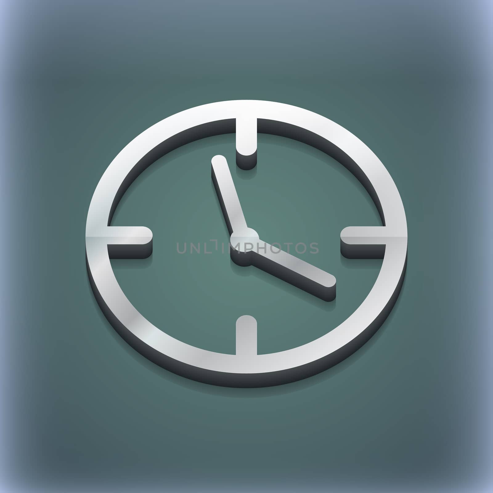 Alarm clock icon symbol. 3D style. Trendy, modern design with space for your text . Raster by serhii_lohvyniuk