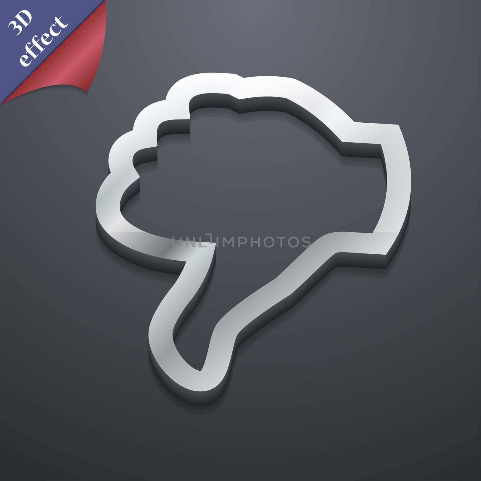 Dislike, Thumb down icon symbol. 3D style. Trendy, modern design with space for your text . Rastrized by serhii_lohvyniuk