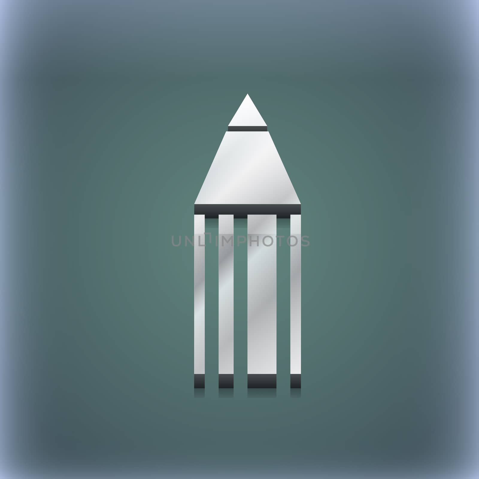 Pencil icon symbol. 3D style. Trendy, modern design with space for your text . Raster by serhii_lohvyniuk