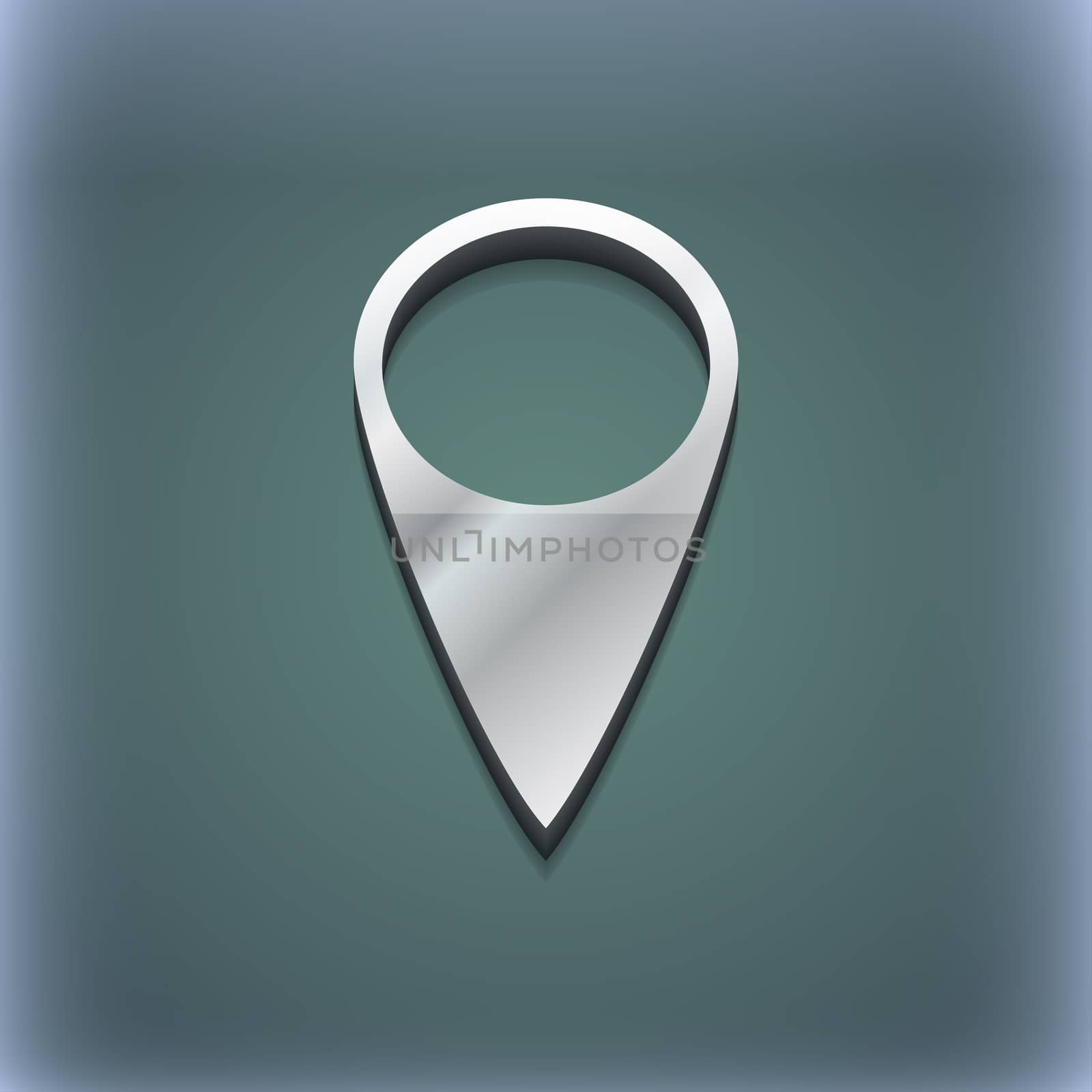 Map pointer icon symbol. 3D style. Trendy, modern design with space for your text . Raster by serhii_lohvyniuk