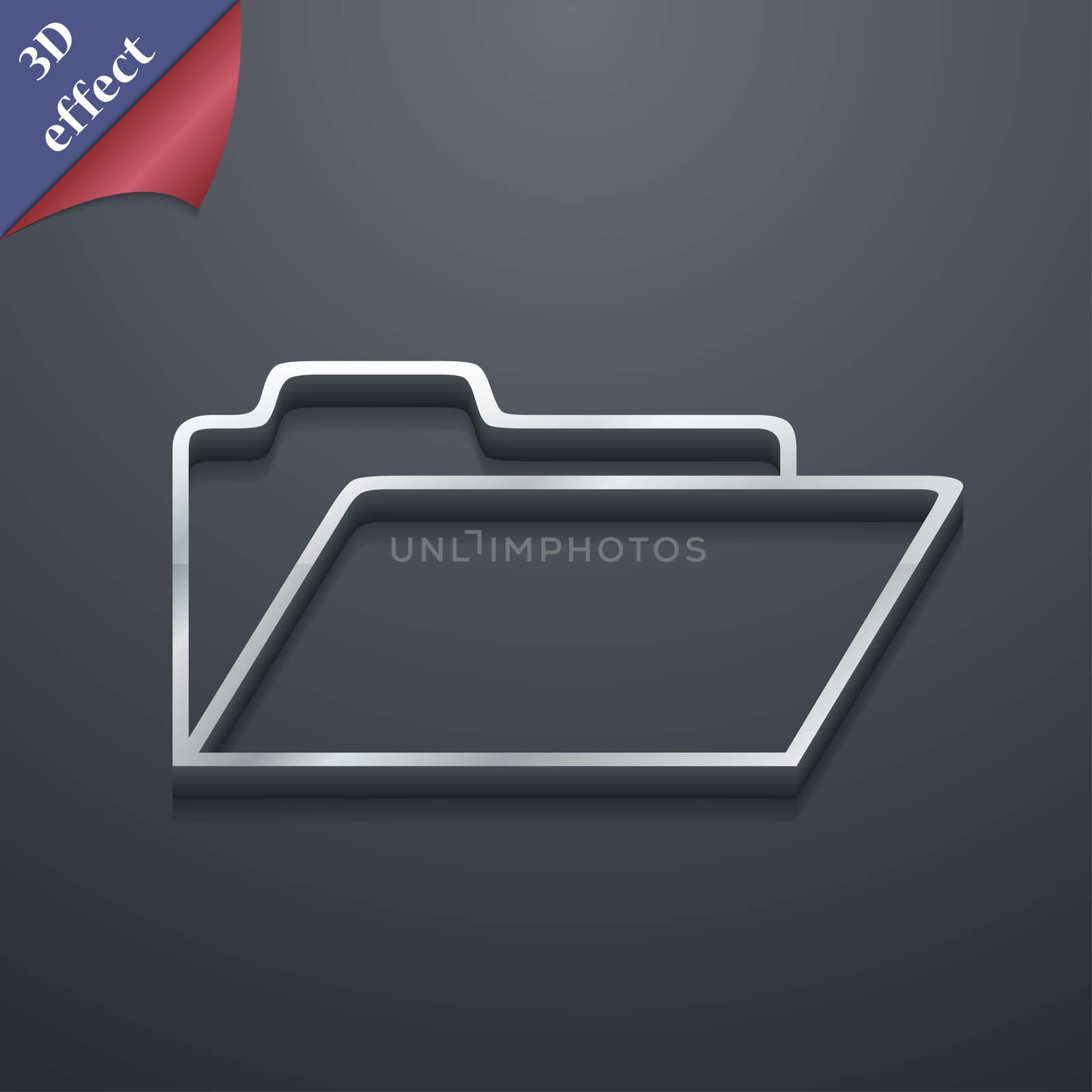 Document folder icon symbol. 3D style. Trendy, modern design with space for your text illustration. Rastrized copy