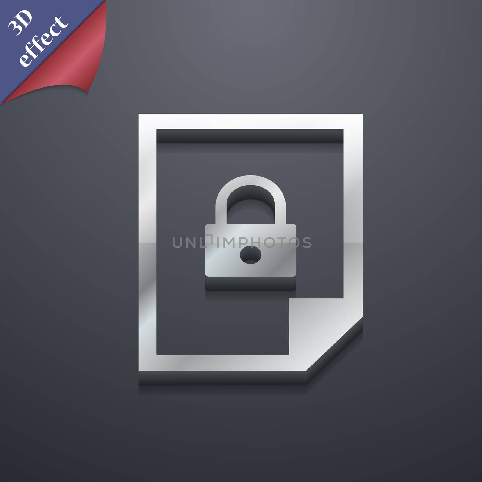 file locked icon symbol. 3D style. Trendy, modern design with space for your text . Rastrized by serhii_lohvyniuk