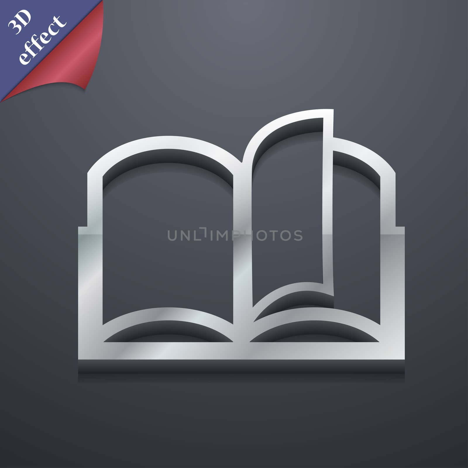 Open book icon symbol. 3D style. Trendy, modern design with space for your text illustration. Rastrized copy