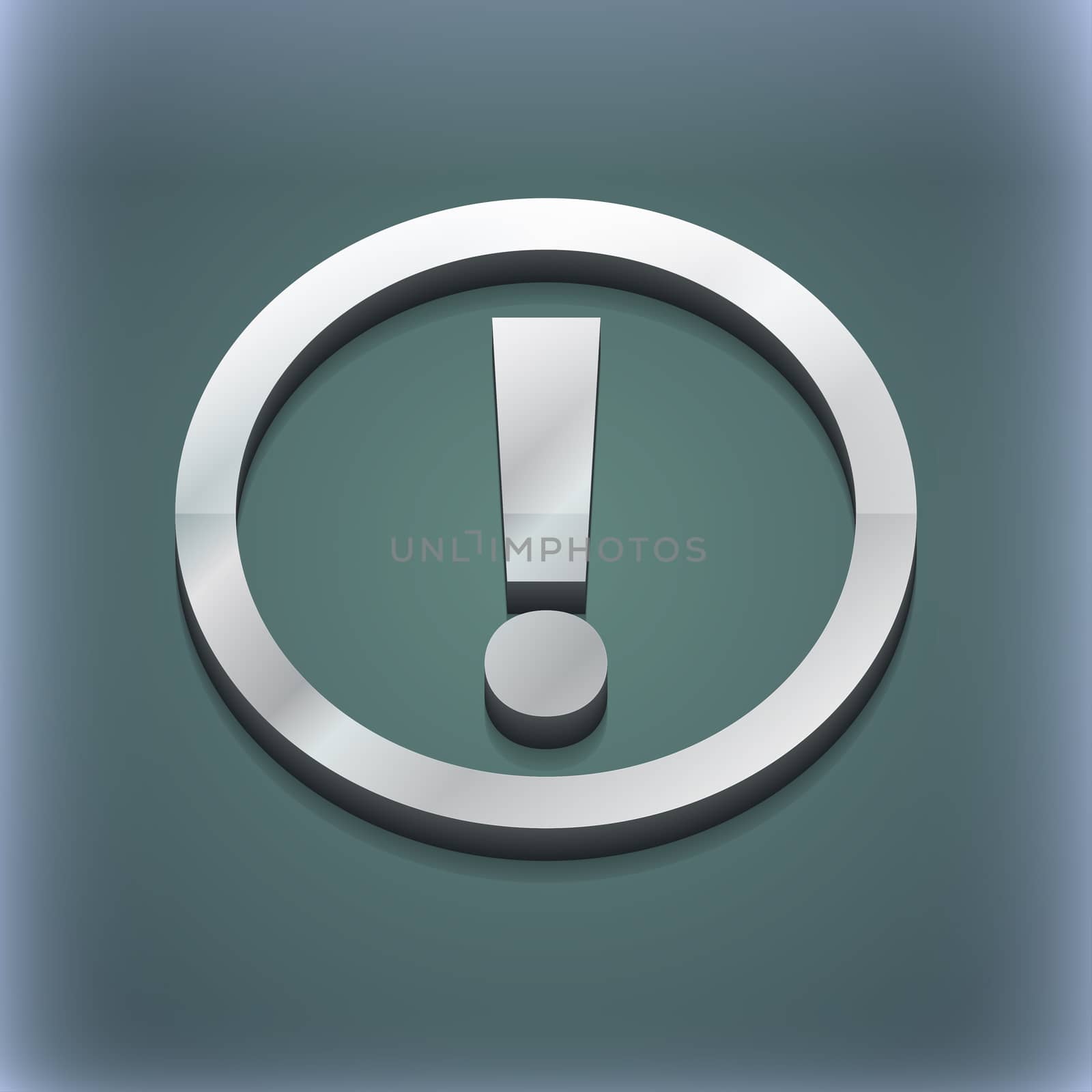 Attention icon symbol. 3D style. Trendy, modern design with space for your text . Raster by serhii_lohvyniuk