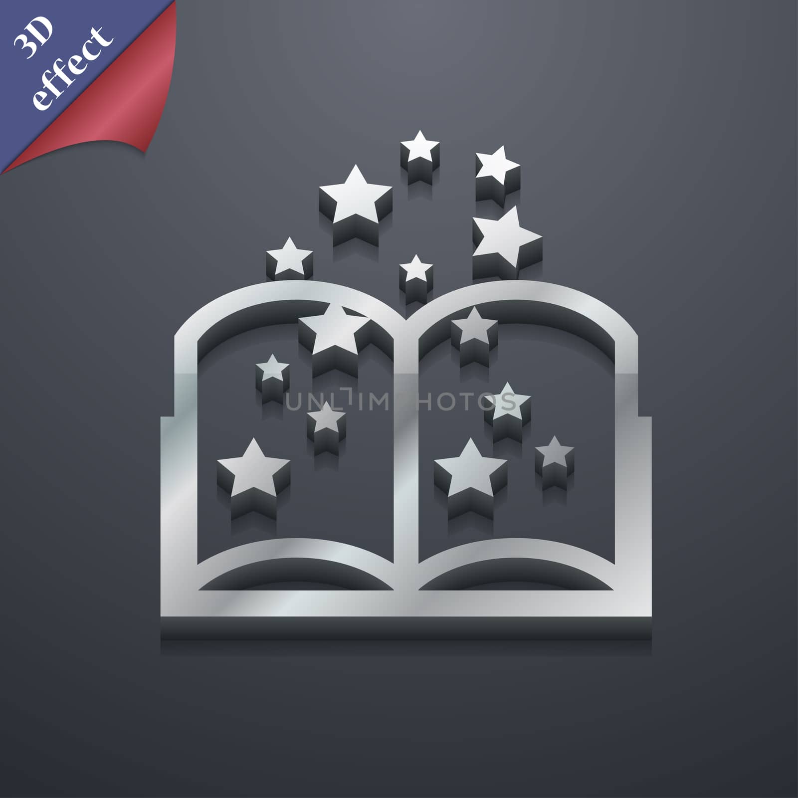 Magic Book icon symbol. 3D style. Trendy, modern design with space for your text . Rastrized by serhii_lohvyniuk