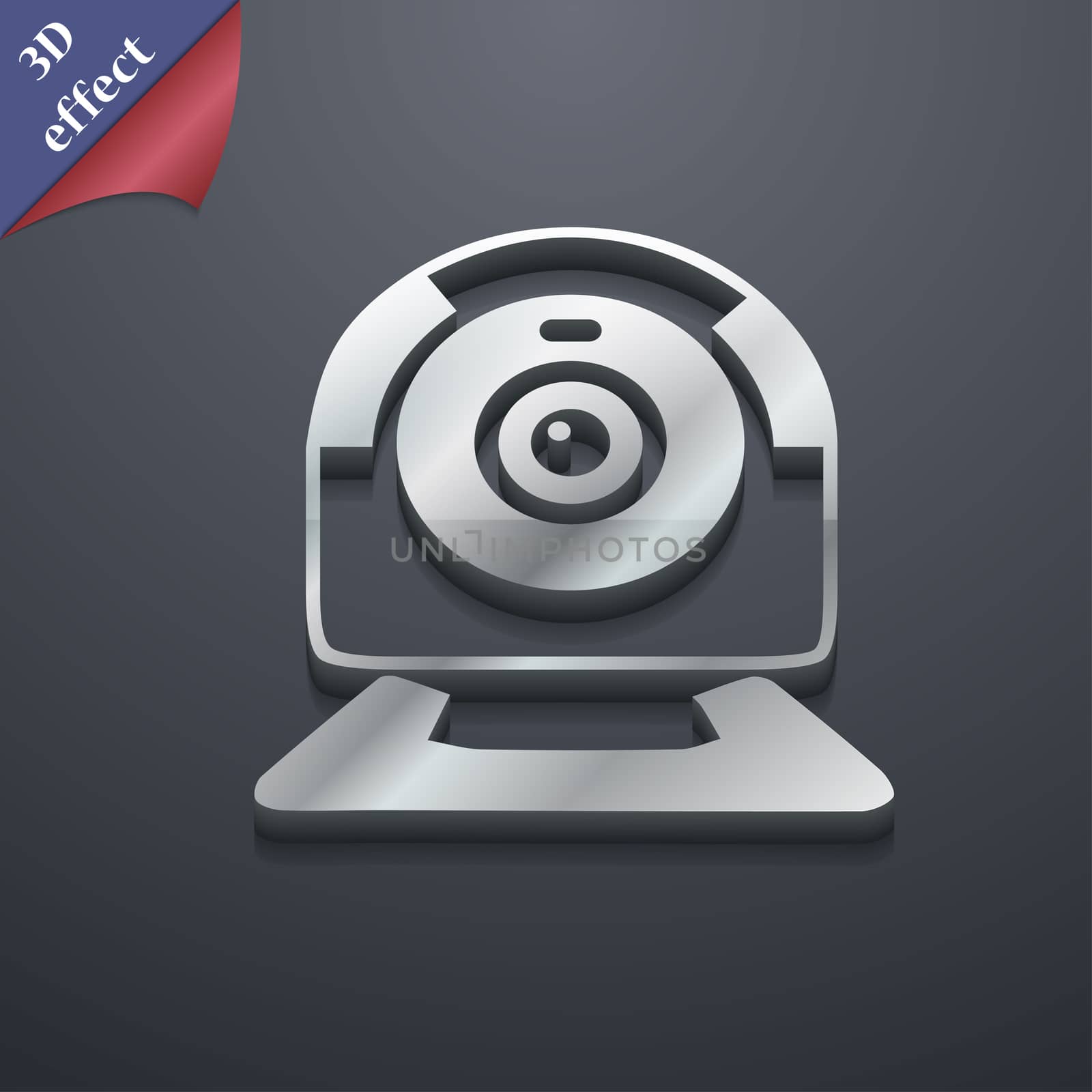 Webcam icon symbol. 3D style. Trendy, modern design with space for your text . Rastrized by serhii_lohvyniuk