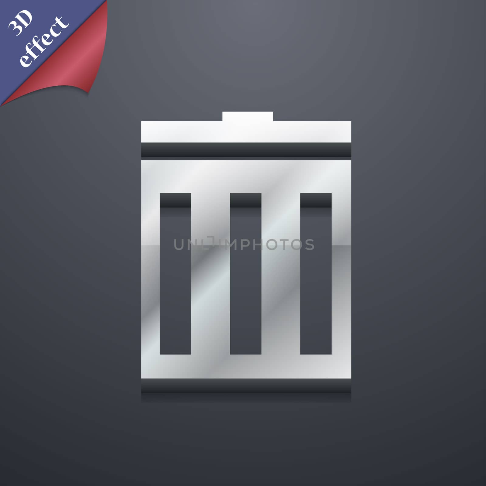 Recycle bin icon symbol. 3D style. Trendy, modern design with space for your text . Rastrized by serhii_lohvyniuk