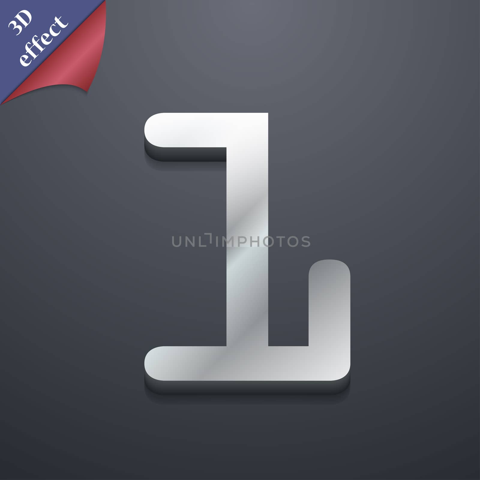 number one icon symbol. 3D style. Trendy, modern design with space for your text illustration. Rastrized copy