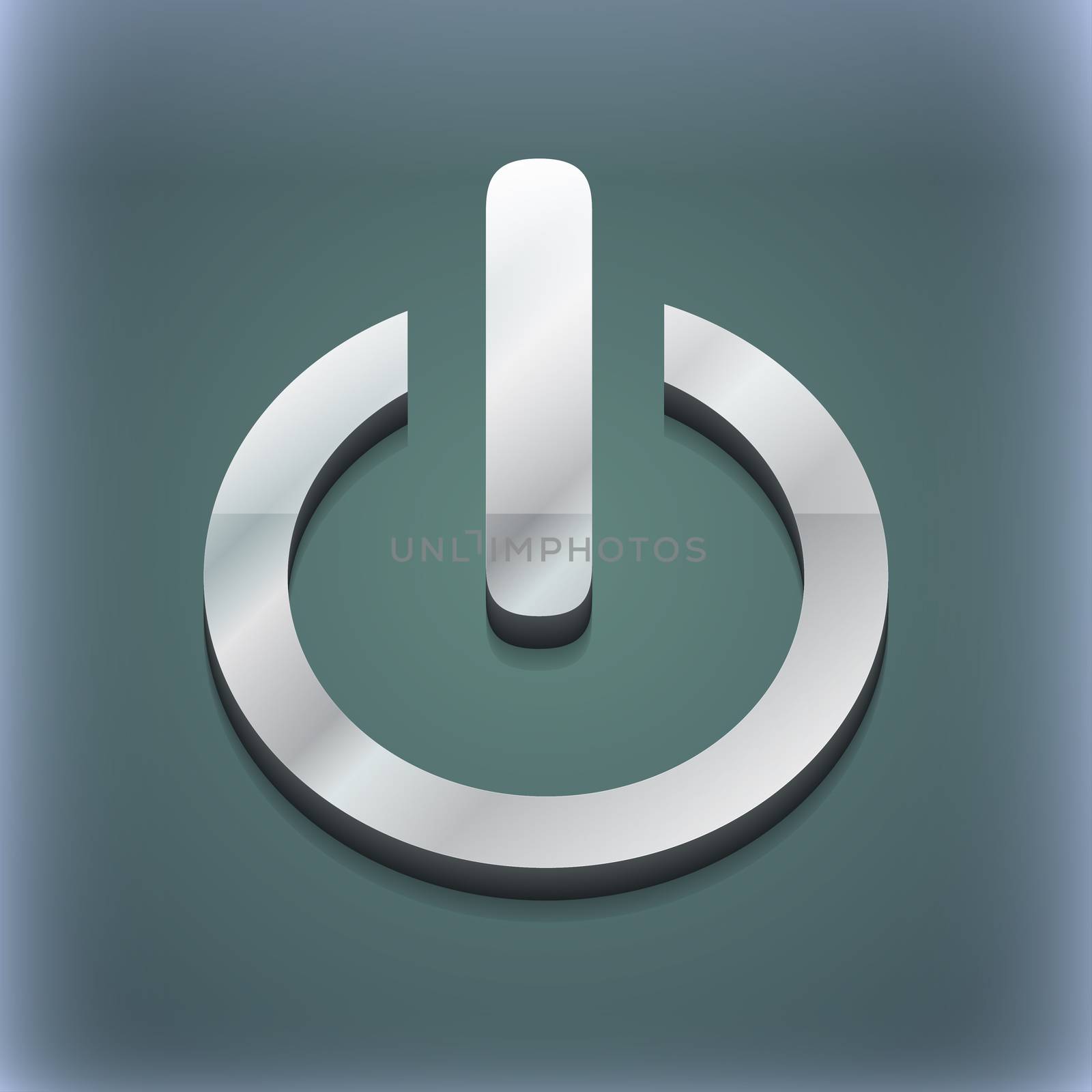 Power icon symbol. 3D style. Trendy, modern design with space for your text . Raster by serhii_lohvyniuk