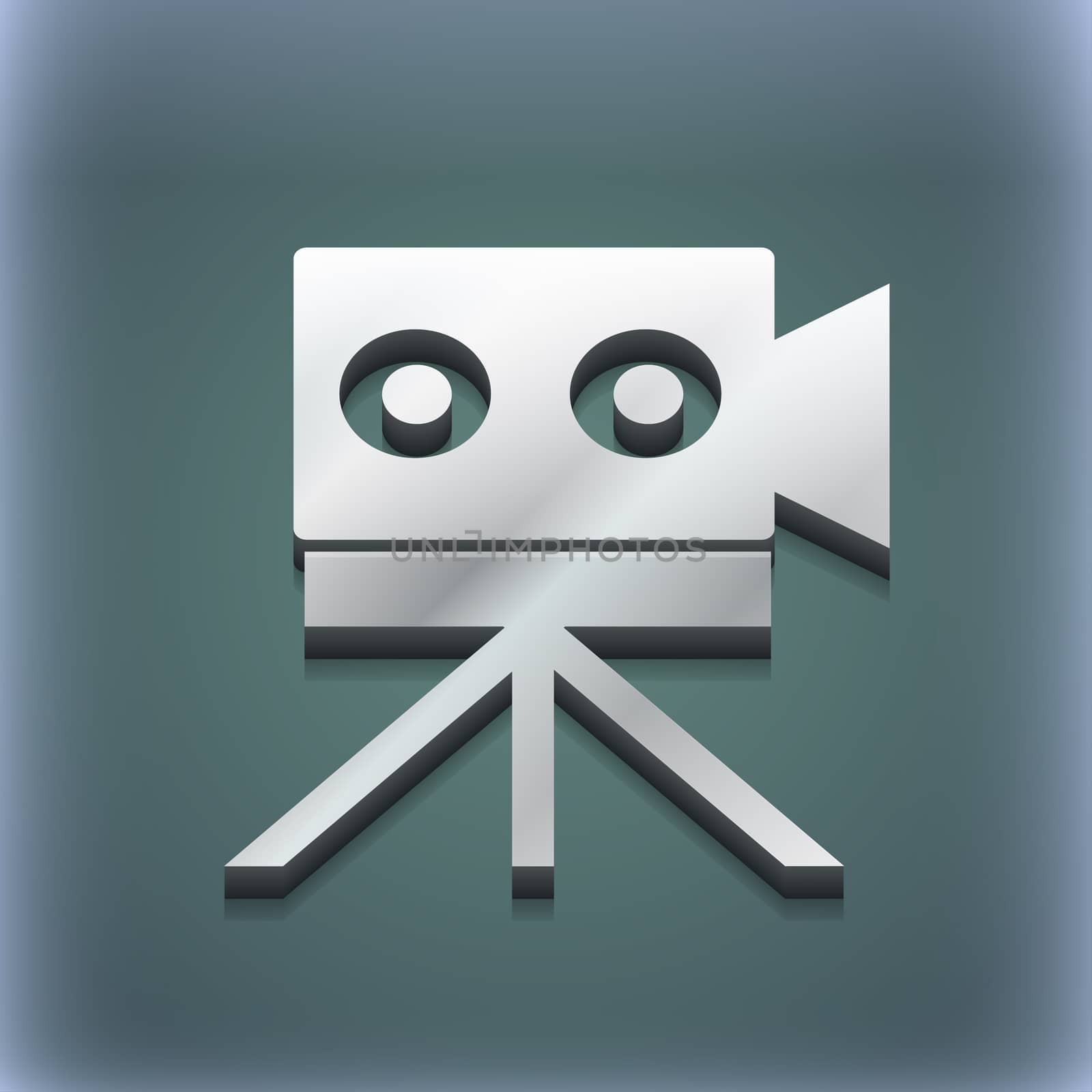 Video camera icon symbol. 3D style. Trendy, modern design with space for your text . Raster by serhii_lohvyniuk