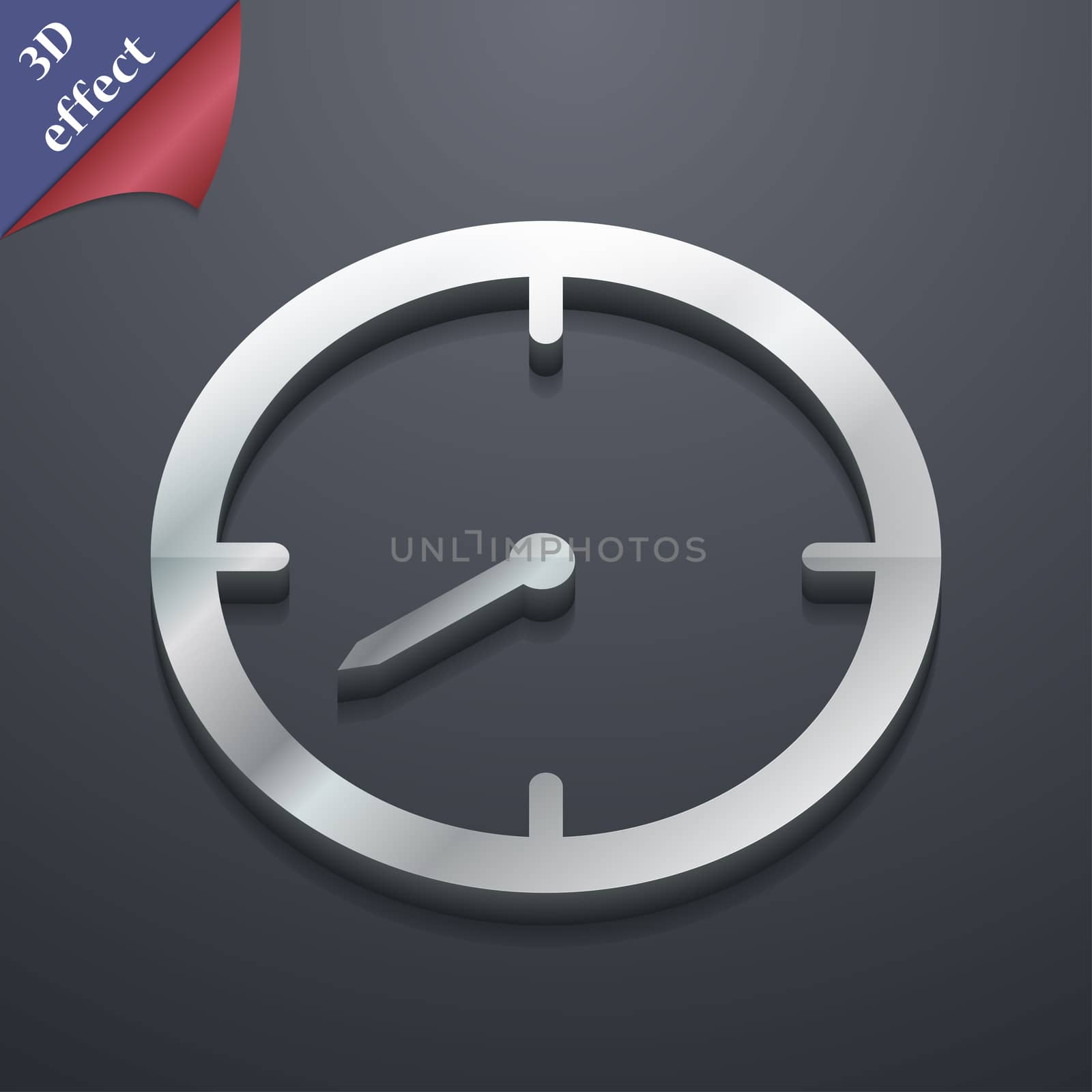 Timer icon symbol. 3D style. Trendy, modern design with space for your text illustration. Rastrized copy