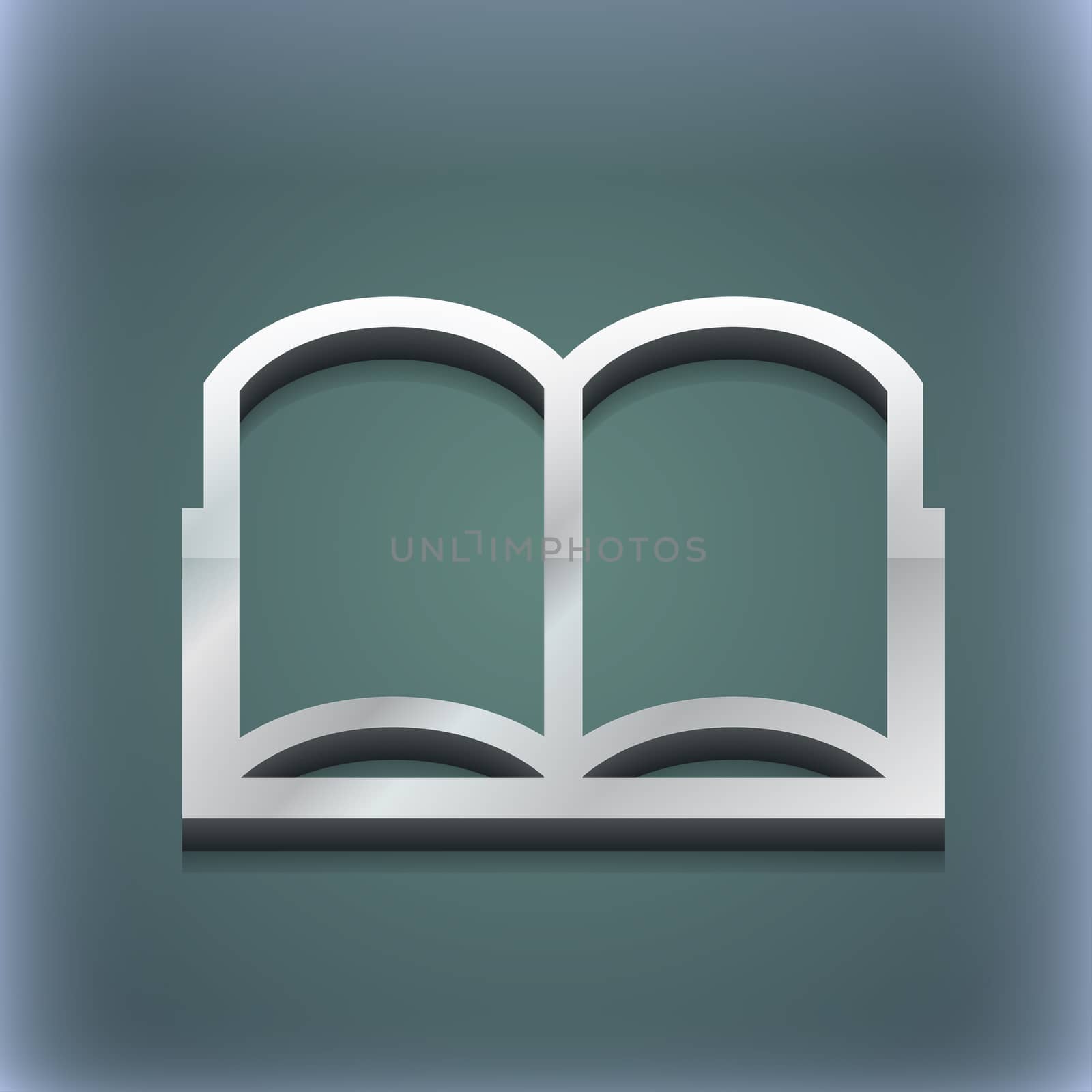 Open book icon symbol. 3D style. Trendy, modern design with space for your text . Raster by serhii_lohvyniuk