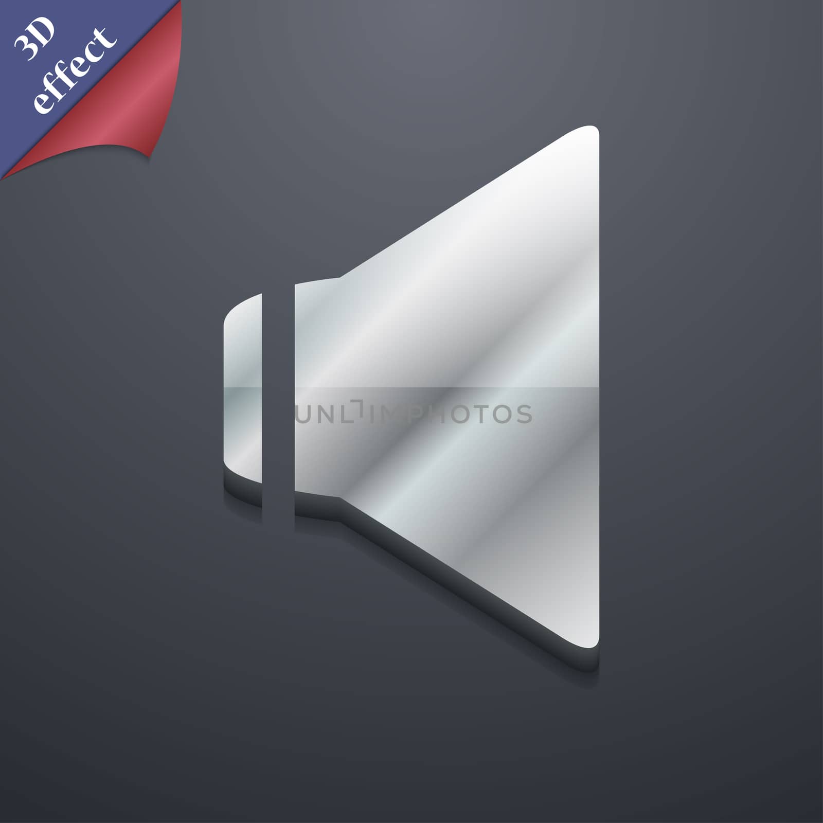 Speaker volume icon symbol. 3D style. Trendy, modern design with space for your text . Rastrized by serhii_lohvyniuk