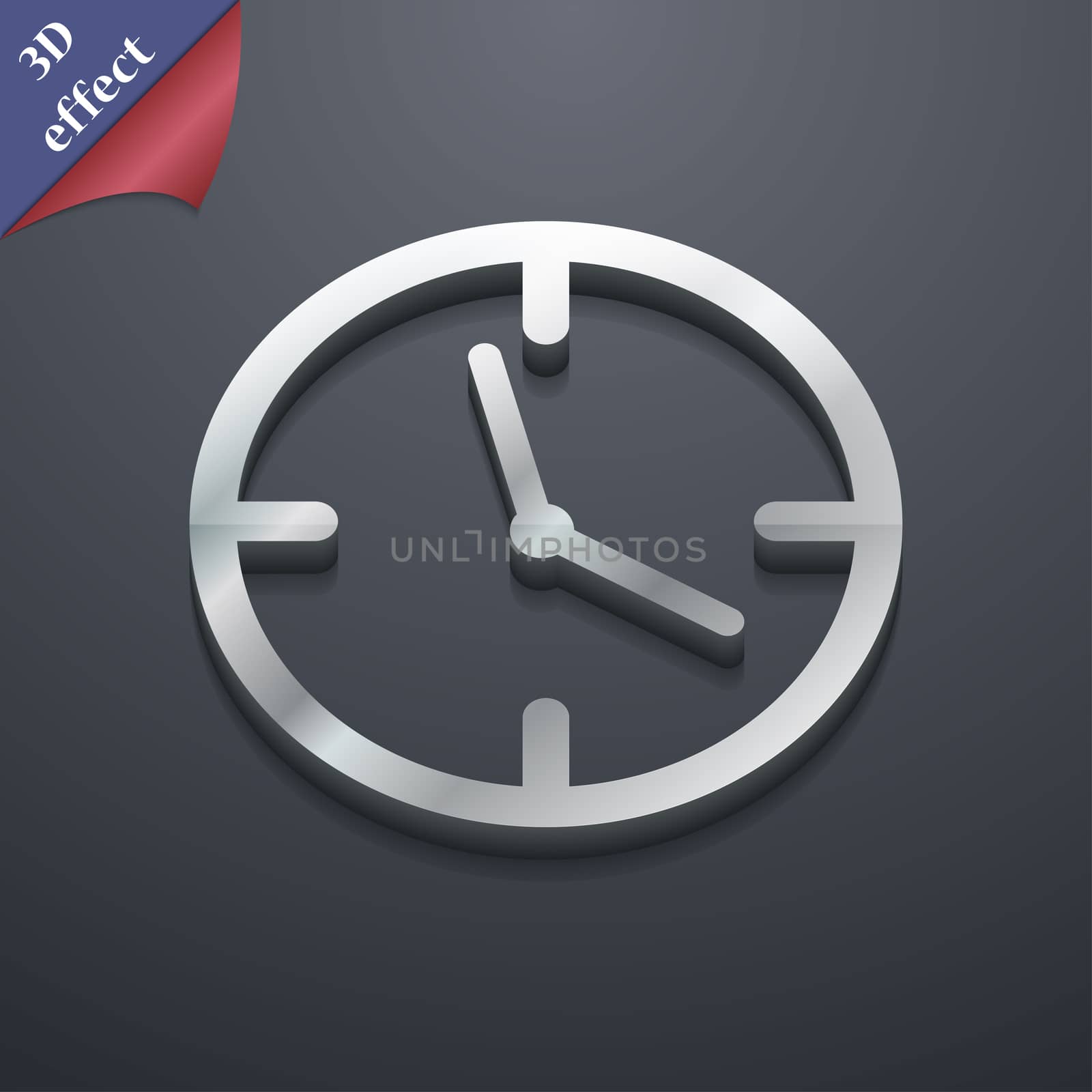 Alarm clock icon symbol. 3D style. Trendy, modern design with space for your text . Rastrized by serhii_lohvyniuk