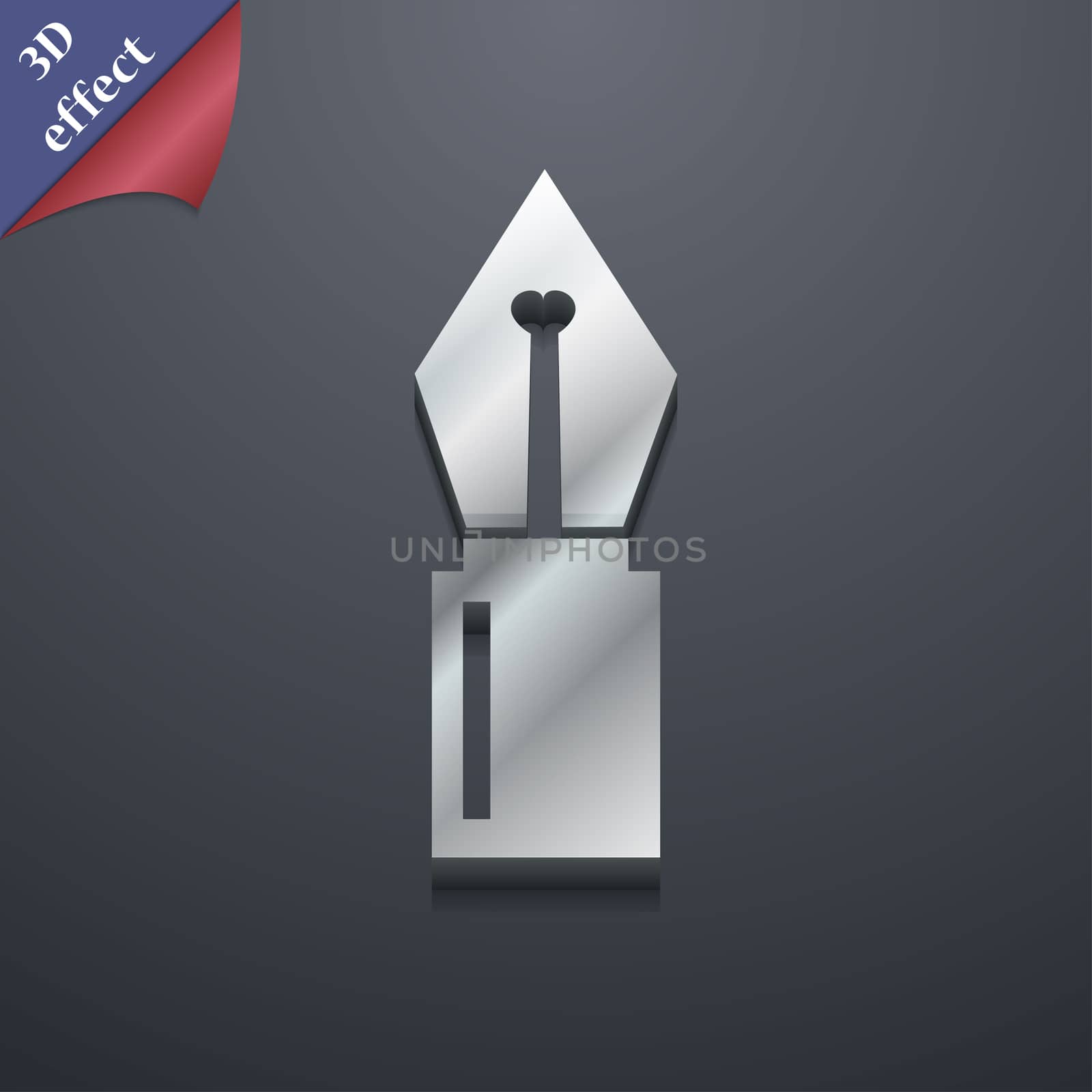 Pen icon symbol. 3D style. Trendy, modern design with space for your text illustration. Rastrized copy