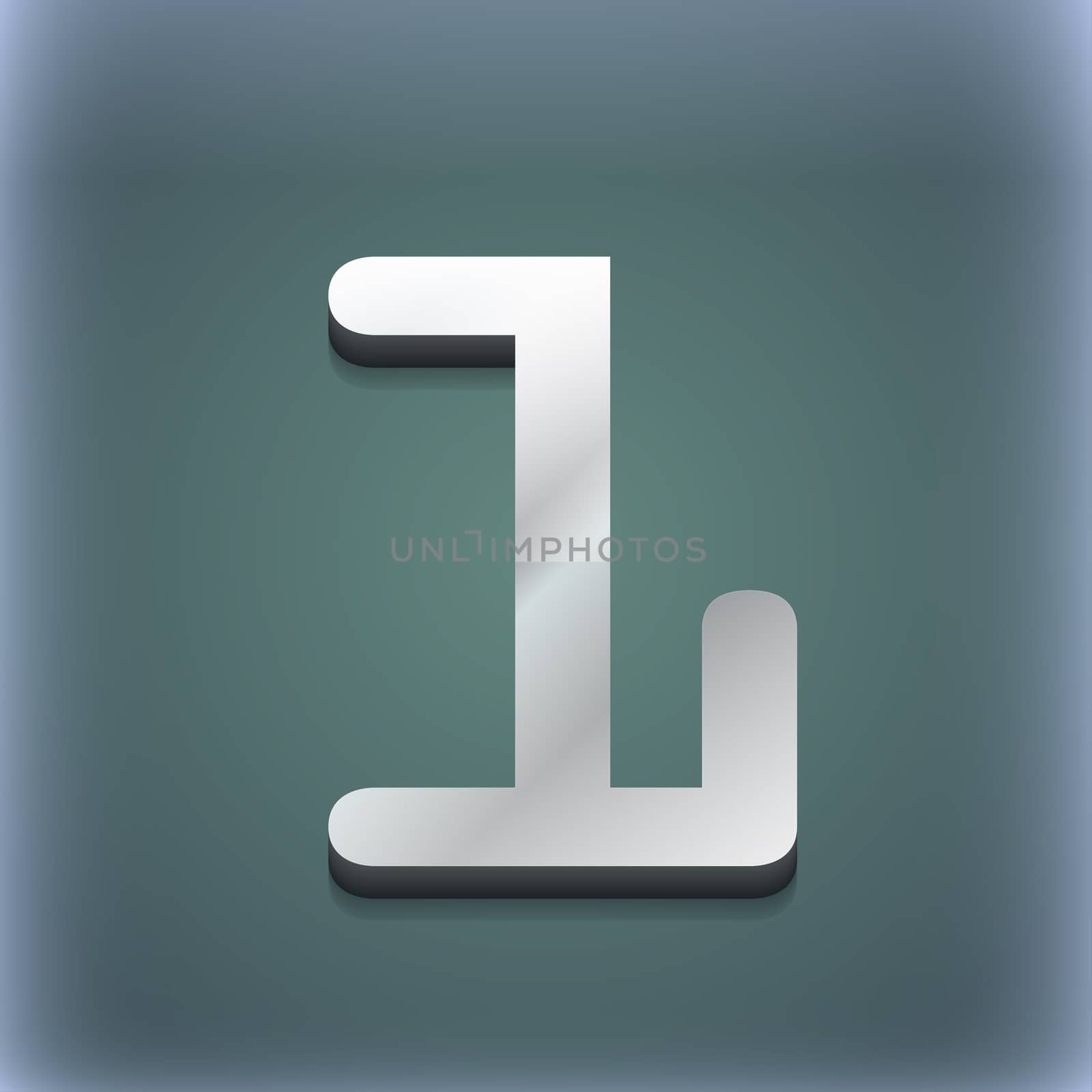 number one icon symbol. 3D style. Trendy, modern design with space for your text . Raster by serhii_lohvyniuk