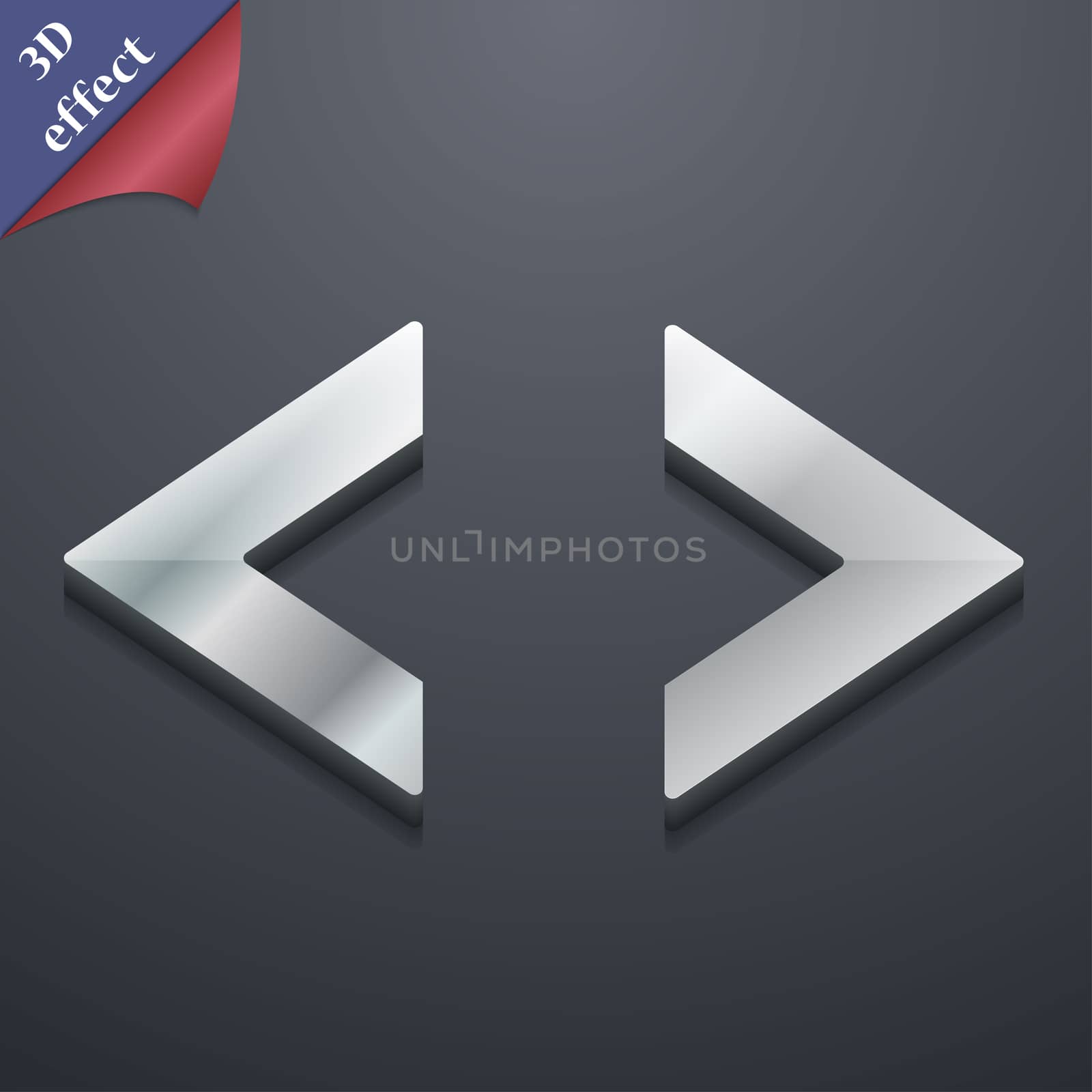 Code icon symbol. 3D style. Trendy, modern design with space for your text illustration. Rastrized copy