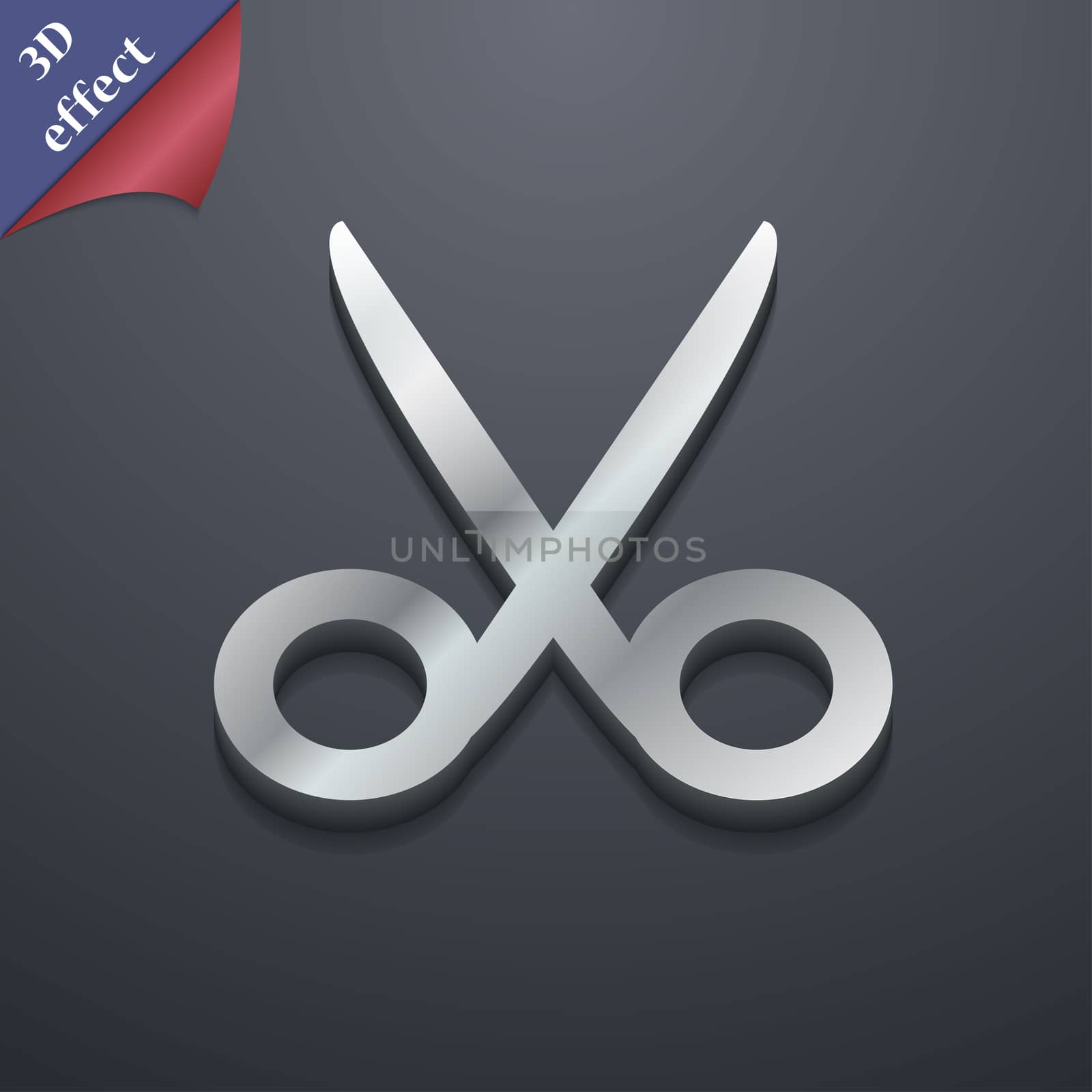 Scissors hairdresser icon symbol. 3D style. Trendy, modern design with space for your text illustration. Rastrized copy