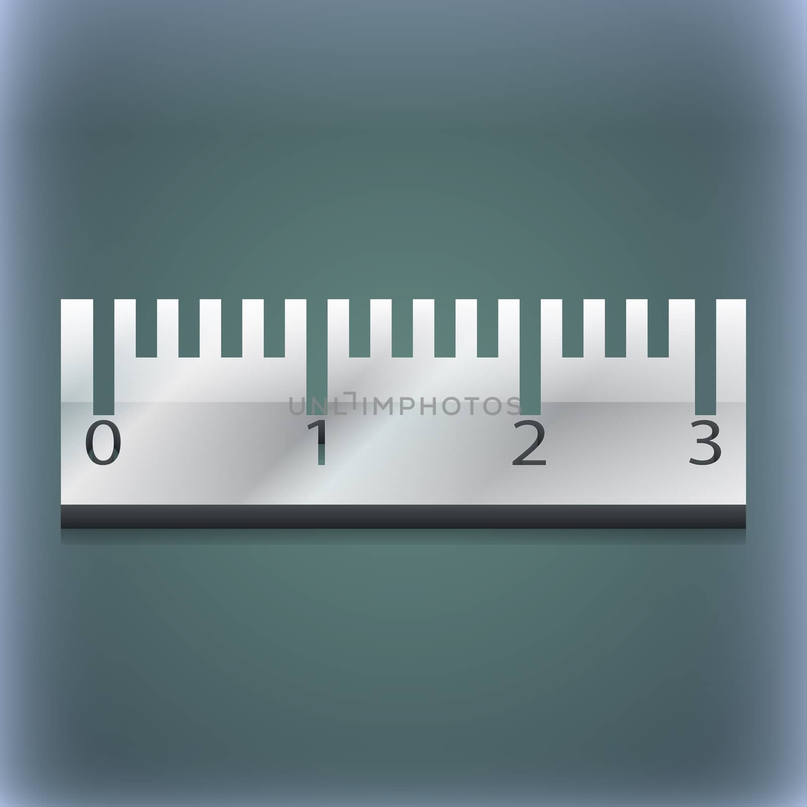 Ruler icon symbol. 3D style. Trendy, modern design with space for your text . Raster by serhii_lohvyniuk
