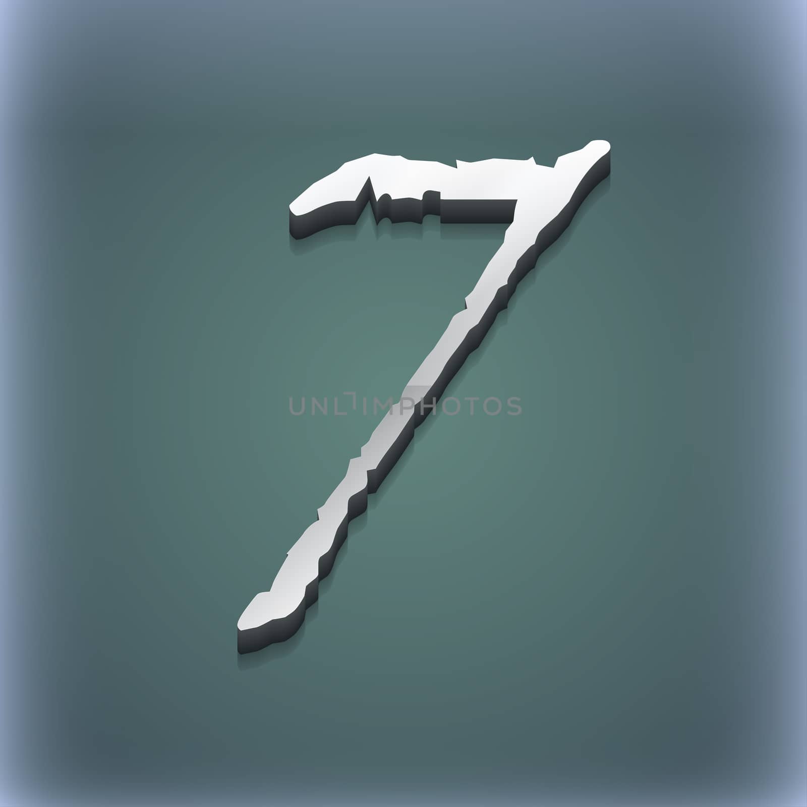 number seven icon symbol. 3D style. Trendy, modern design with space for your text . Raster by serhii_lohvyniuk