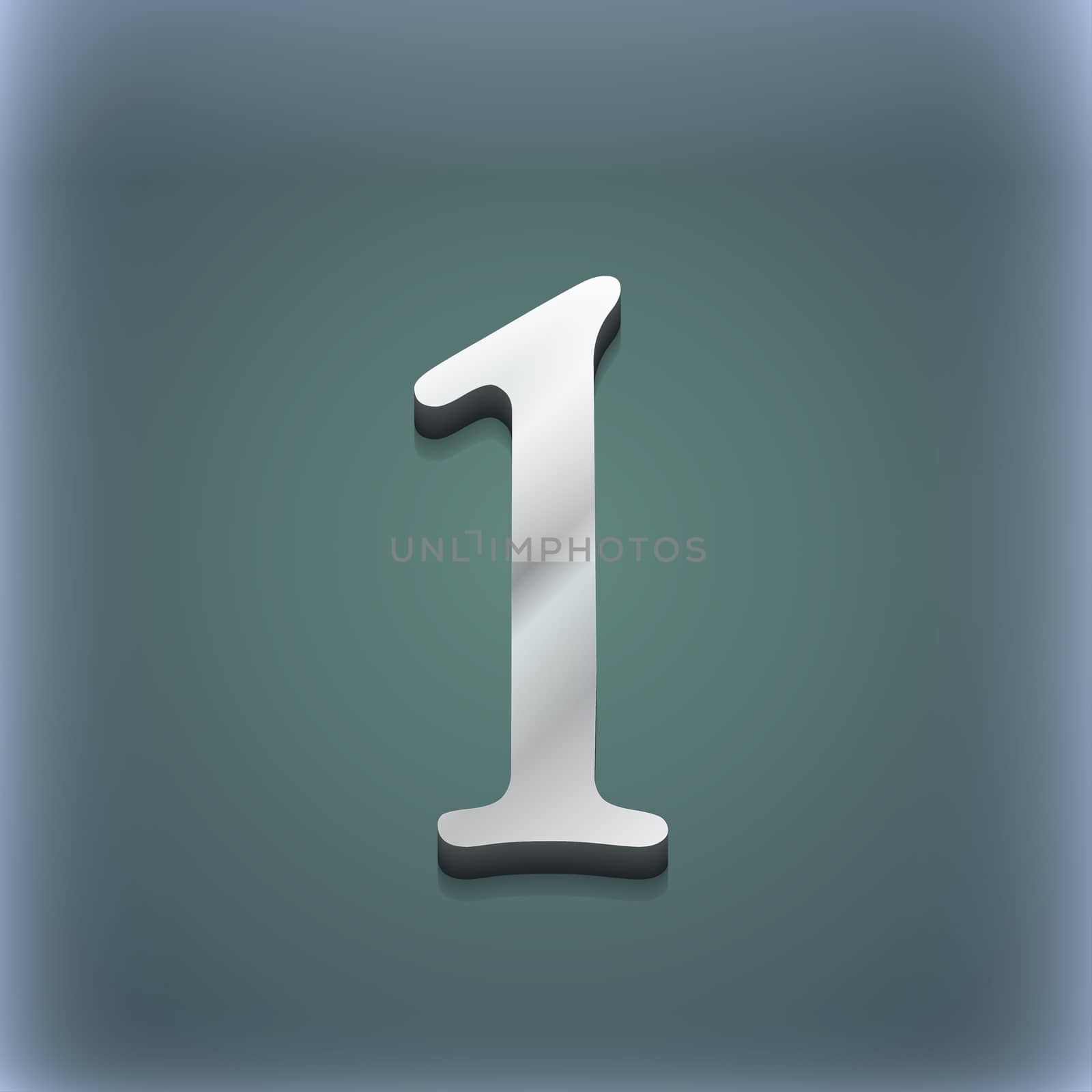 number one icon symbol. 3D style. Trendy, modern design with space for your text illustration. Raster version