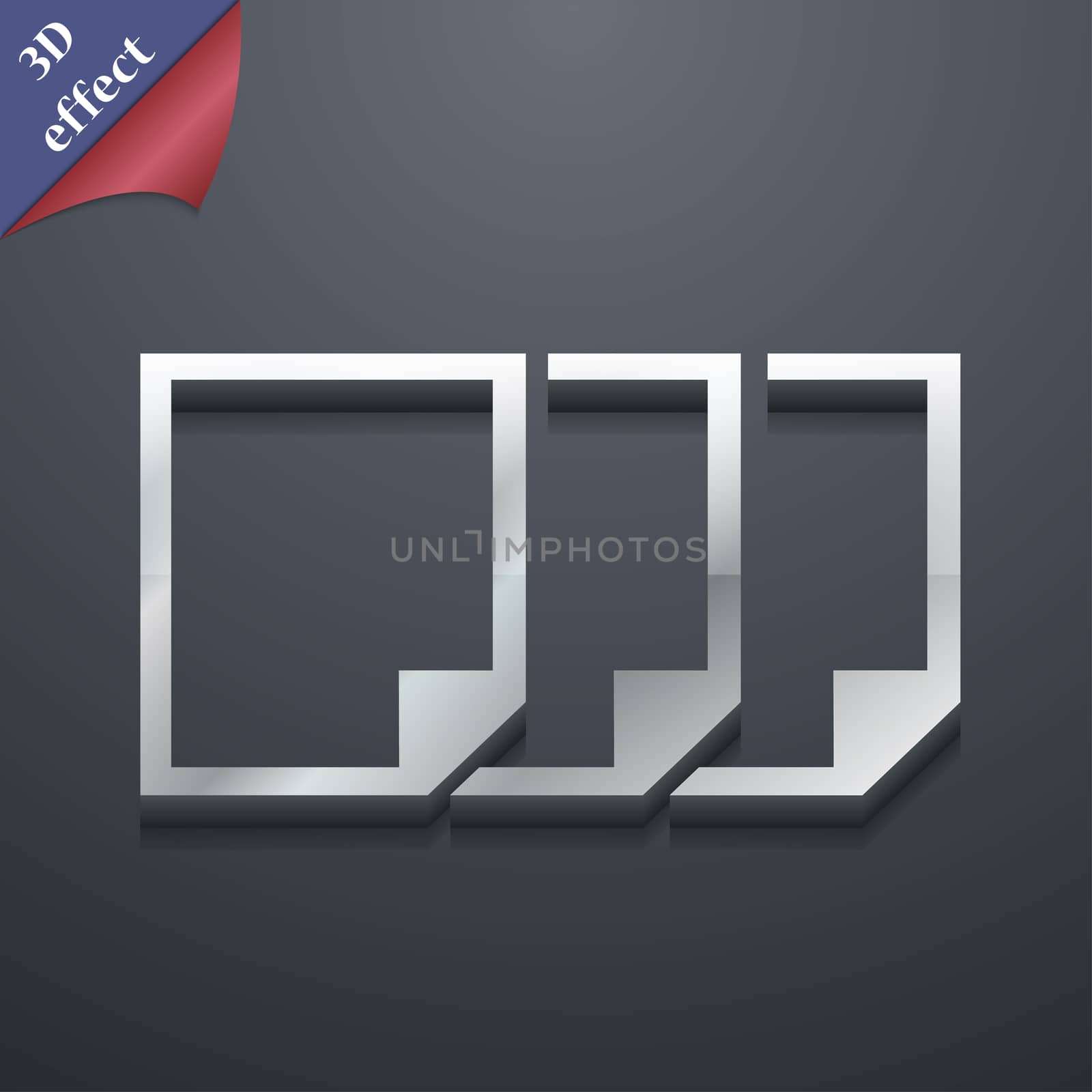 Copy file icon symbol. 3D style. Trendy, modern design with space for your text . Rastrized by serhii_lohvyniuk