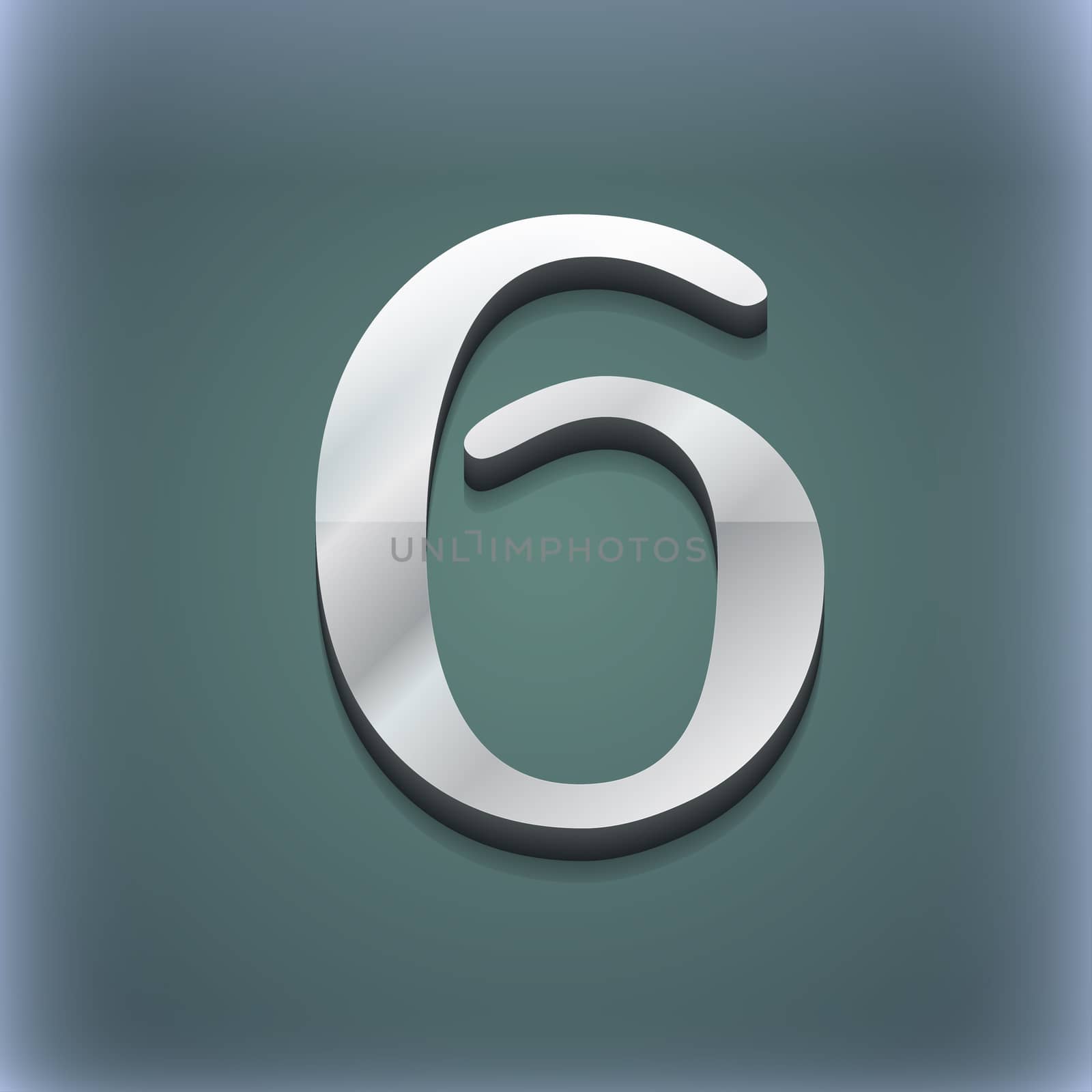 number six icon symbol. 3D style. Trendy, modern design with space for your text . Raster by serhii_lohvyniuk