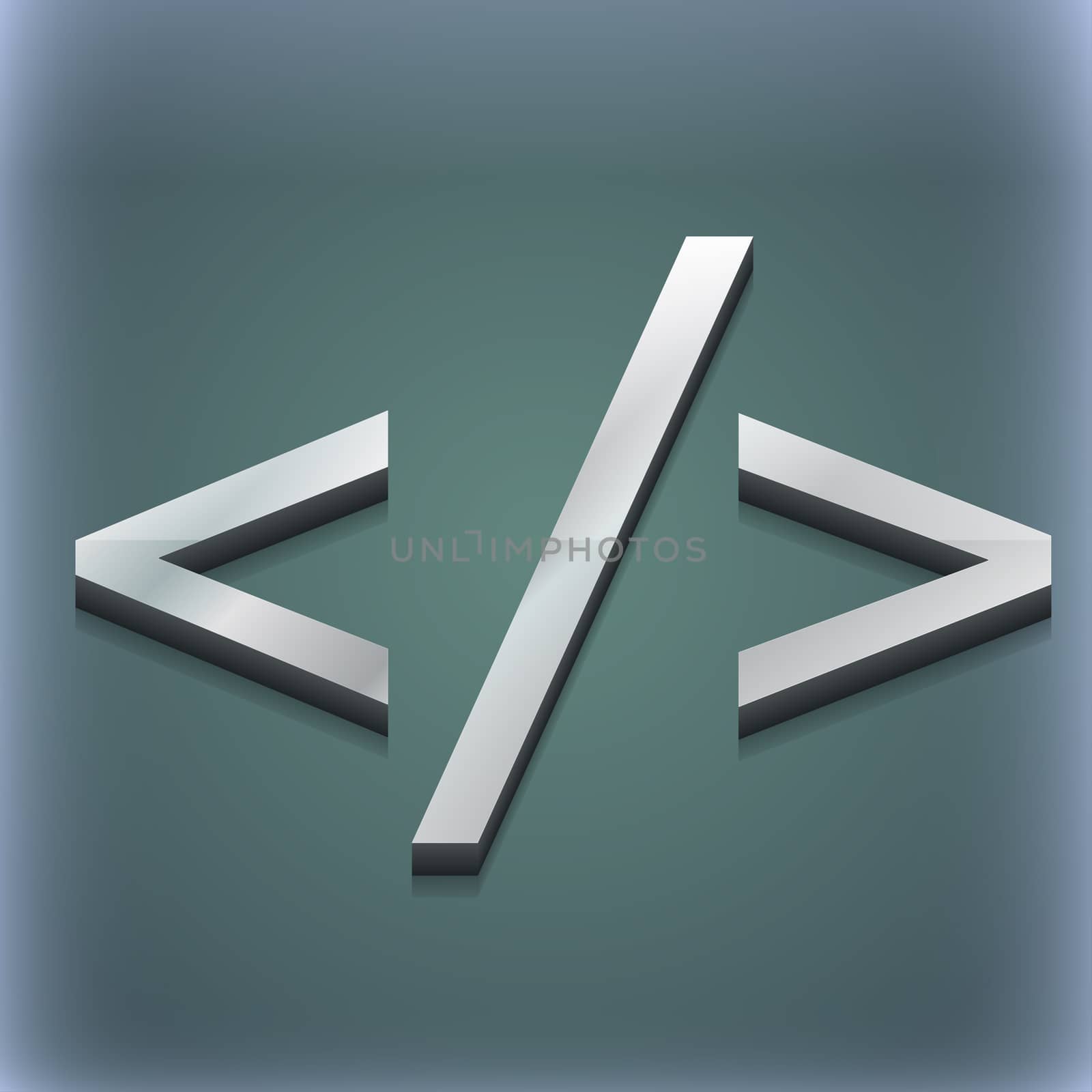 Programming code icon symbol. 3D style. Trendy, modern design with space for your text . Raster by serhii_lohvyniuk
