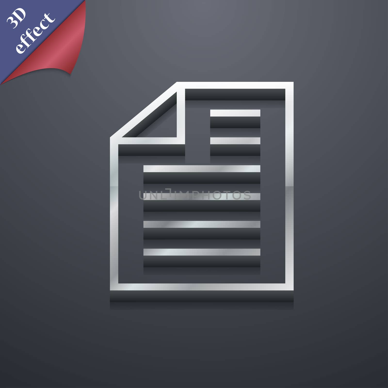 Text file icon symbol. 3D style. Trendy, modern design with space for your text . Rastrized by serhii_lohvyniuk