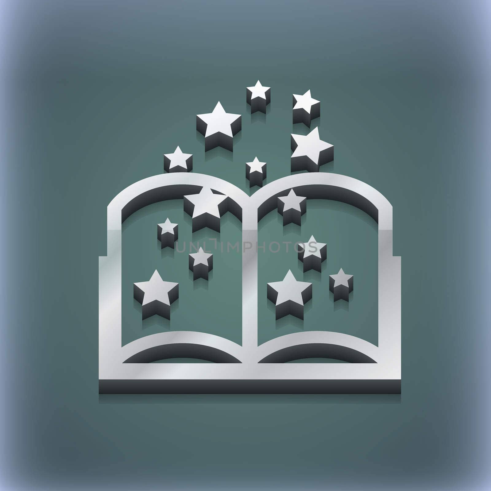 Magic Book icon symbol. 3D style. Trendy, modern design with space for your text . Raster by serhii_lohvyniuk