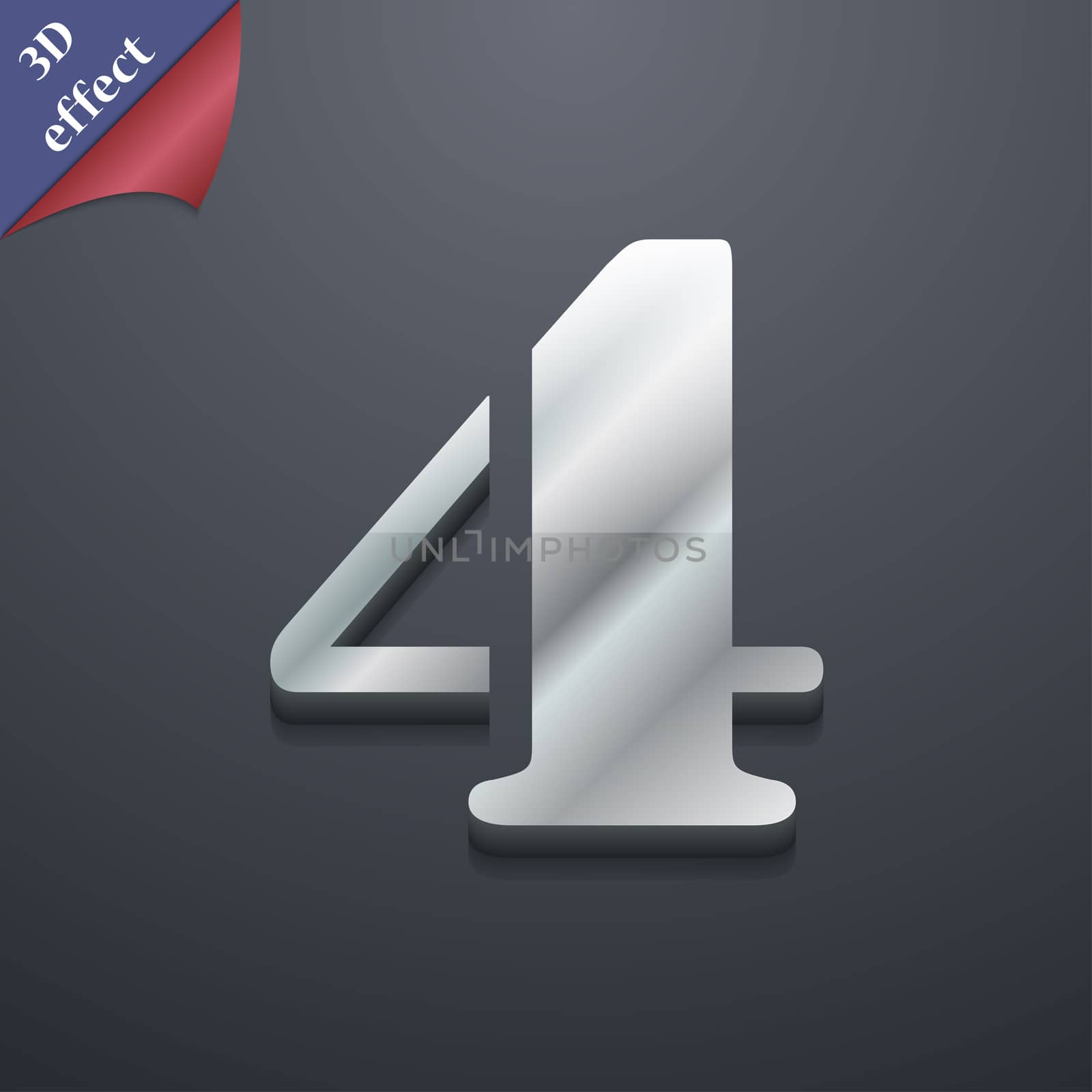 number four icon symbol. 3D style. Trendy, modern design with space for your text . Rastrized by serhii_lohvyniuk