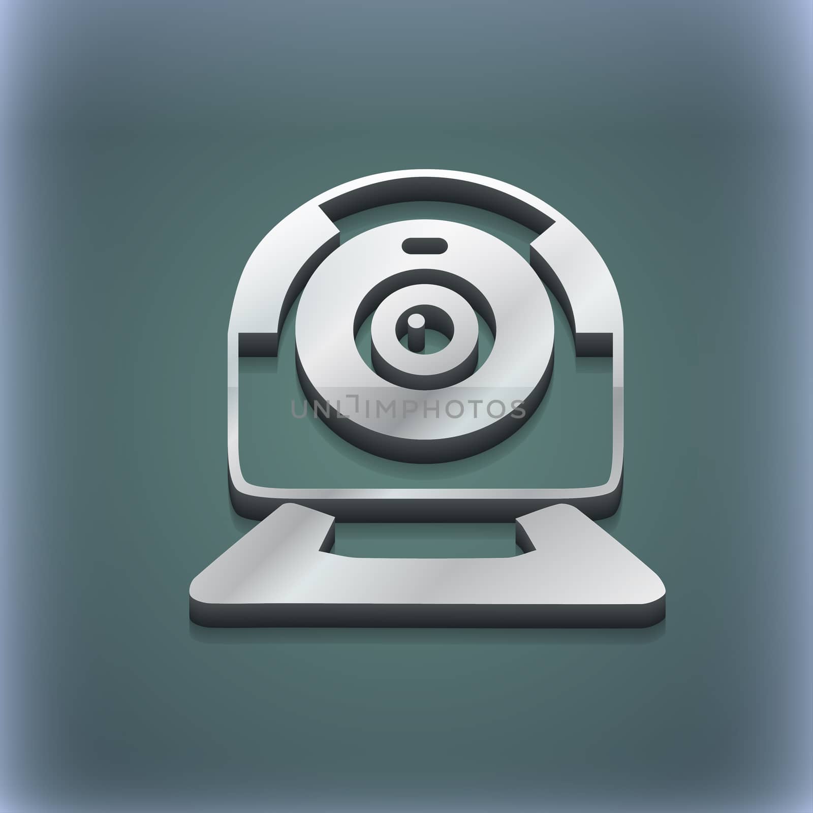 Webcam icon symbol. 3D style. Trendy, modern design with space for your text . Raster by serhii_lohvyniuk