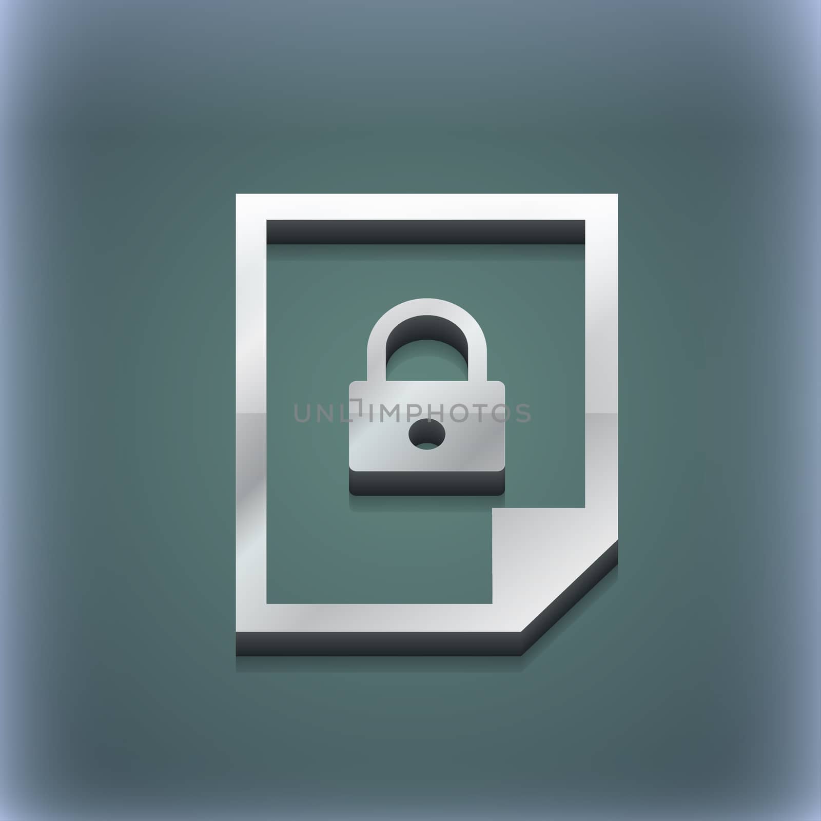 file locked icon symbol. 3D style. Trendy, modern design with space for your text . Raster by serhii_lohvyniuk