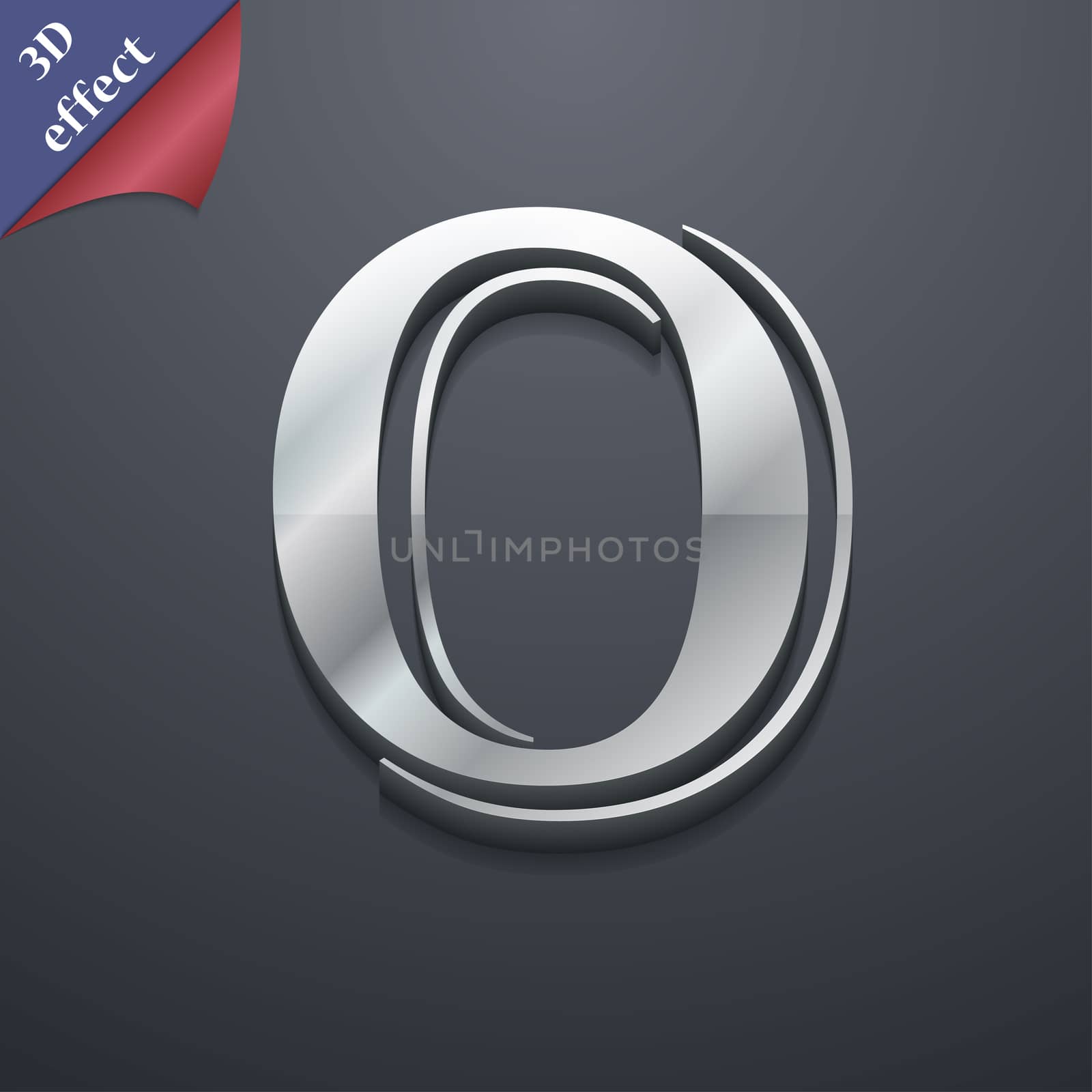 number zero icon symbol. 3D style. Trendy, modern design with space for your text illustration. Rastrized copy