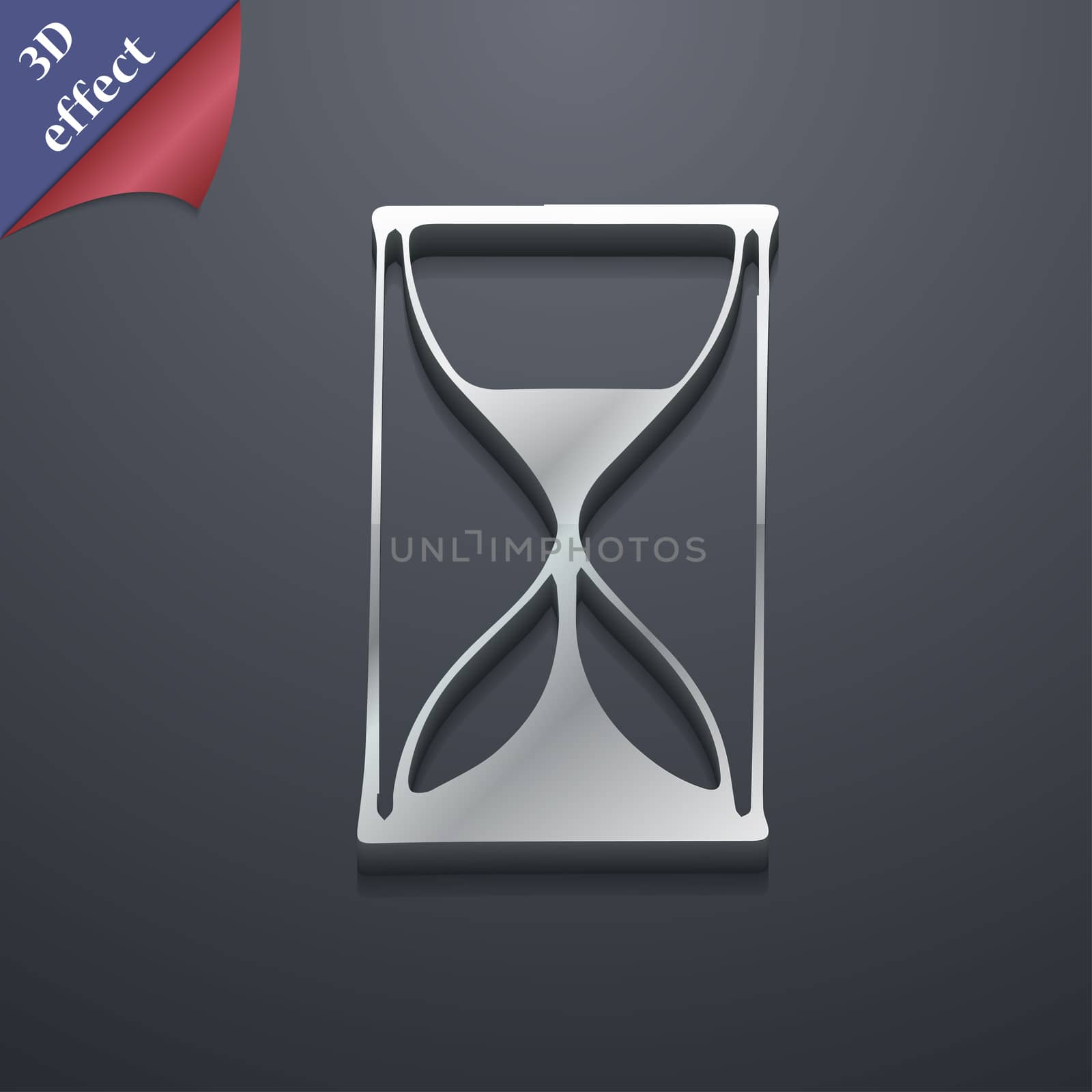 Hourglass icon symbol. 3D style. Trendy, modern design with space for your text illustration. Rastrized copy