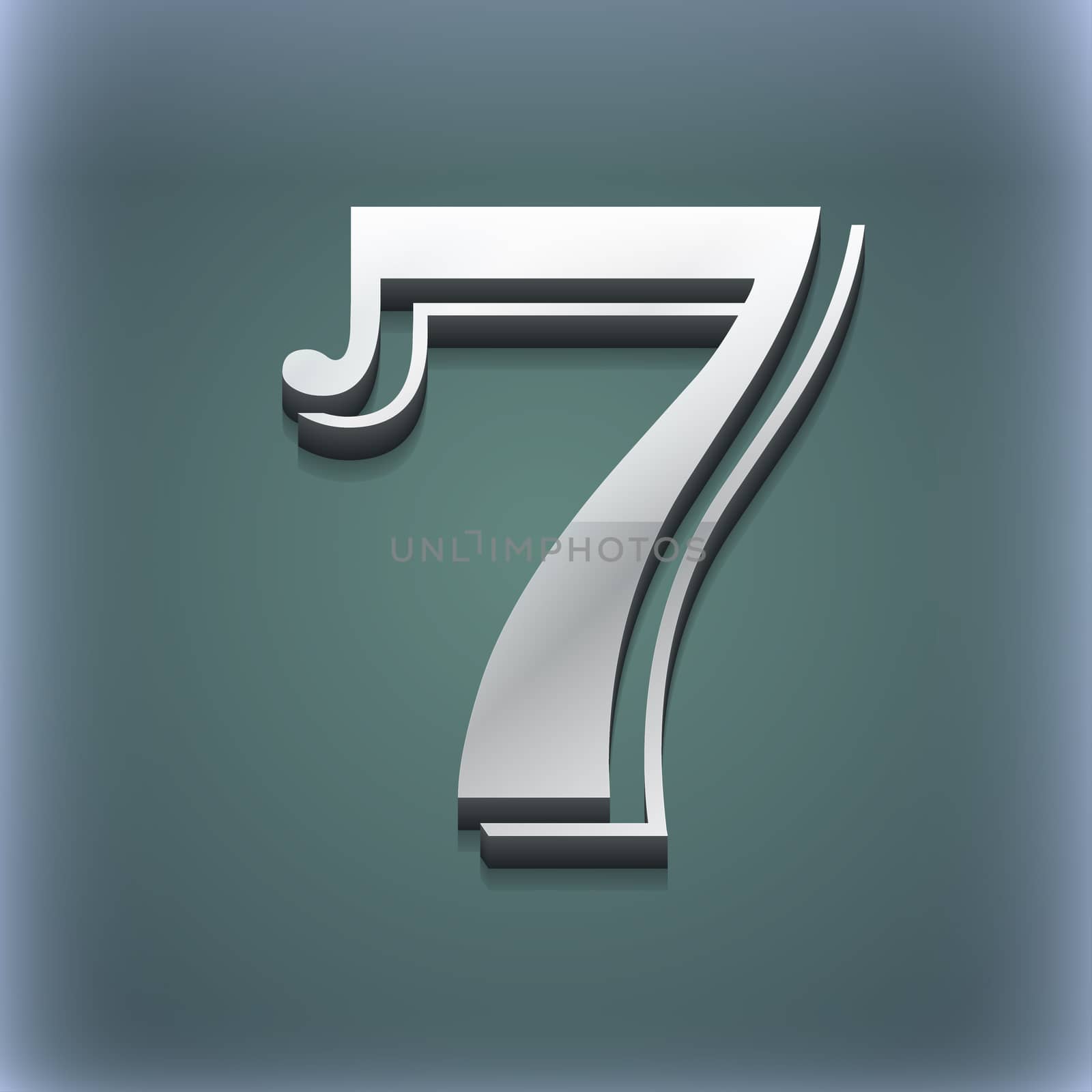 number seven icon symbol. 3D style. Trendy, modern design with space for your text illustration. Raster version