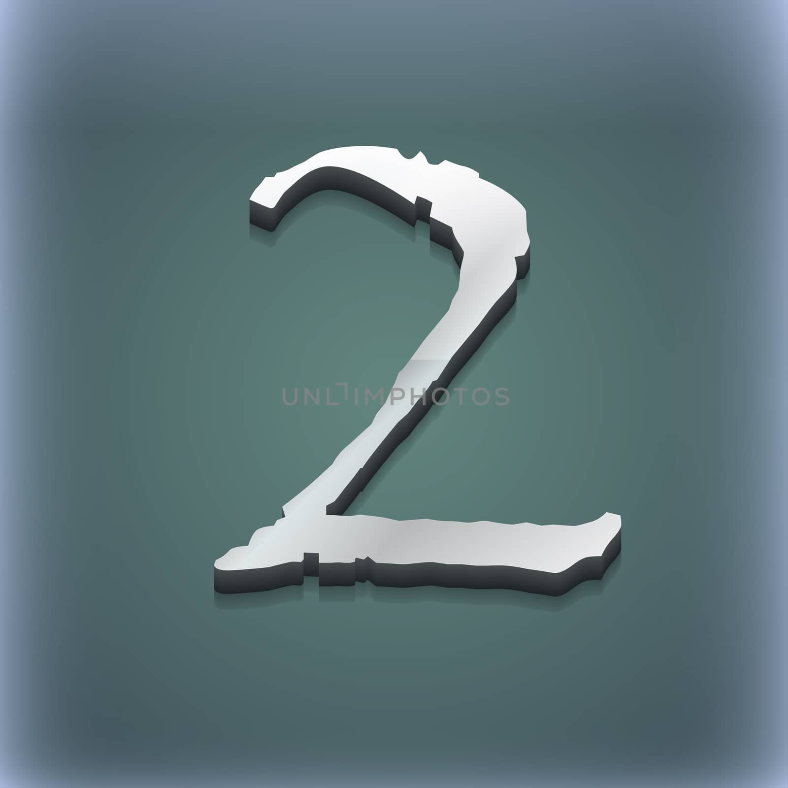number two icon symbol. 3D style. Trendy, modern design with space for your text . Raster by serhii_lohvyniuk