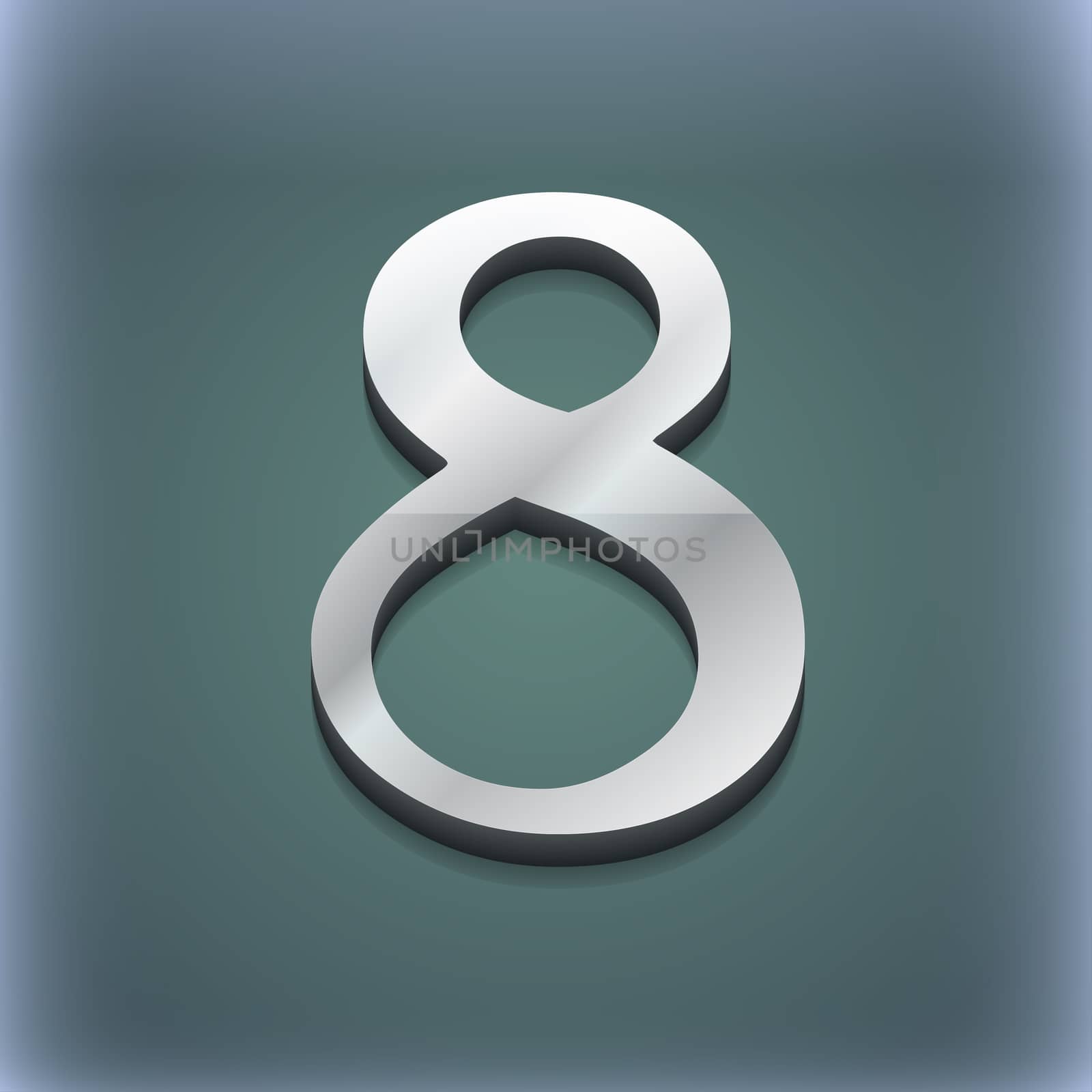 number Eight icon symbol. 3D style. Trendy, modern design with space for your text . Raster by serhii_lohvyniuk