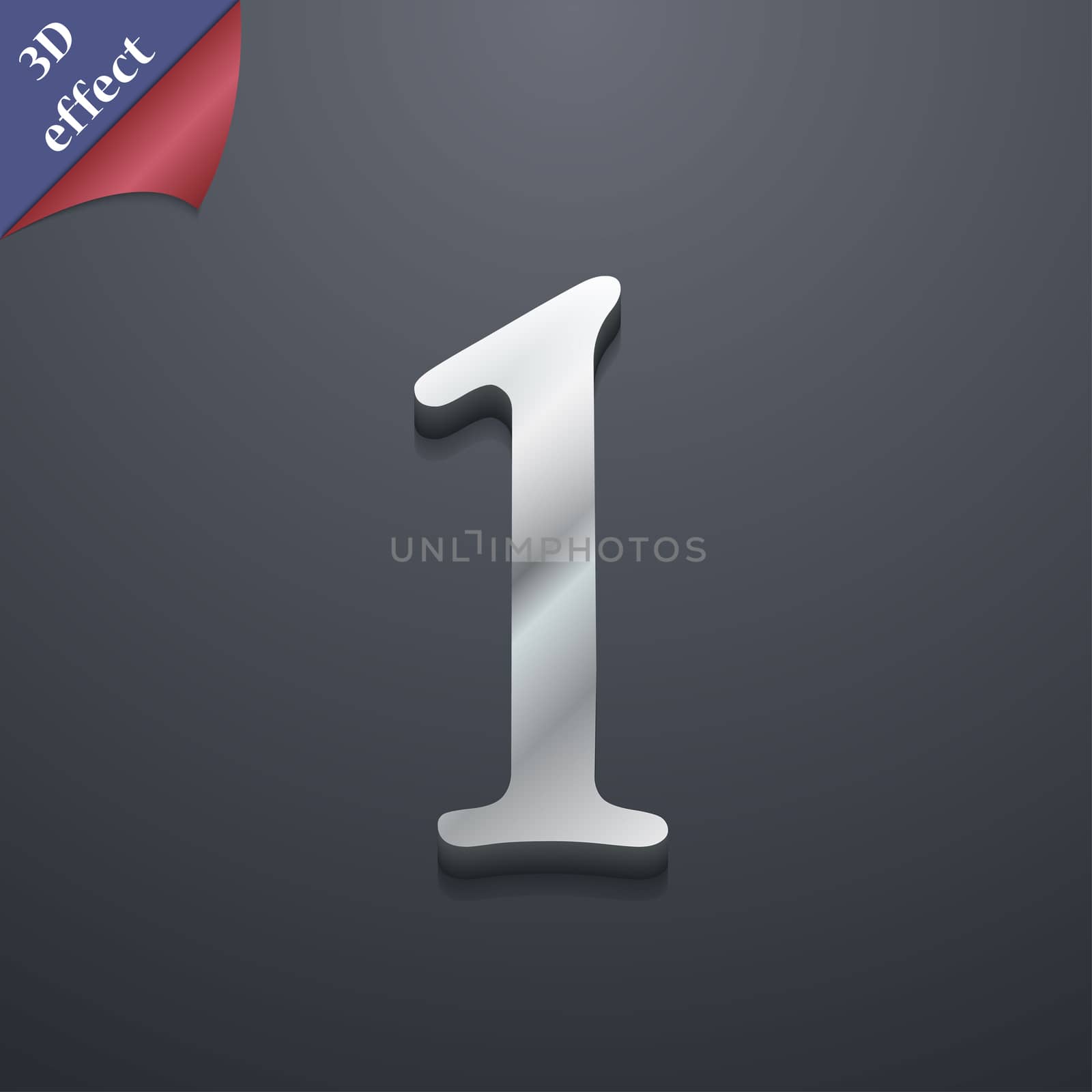 number one icon symbol. 3D style. Trendy, modern design with space for your text . Rastrized by serhii_lohvyniuk