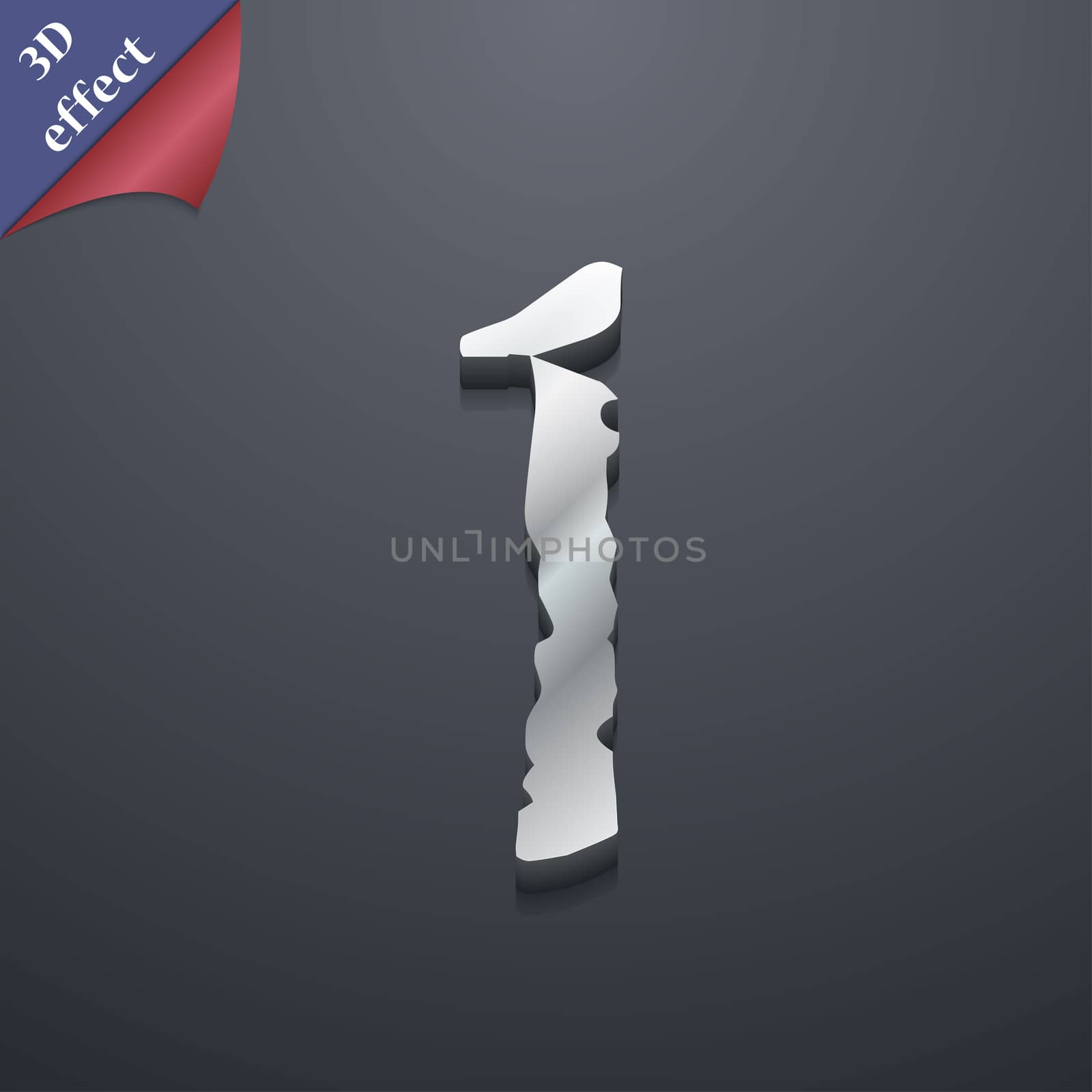 number one icon symbol. 3D style. Trendy, modern design with space for your text illustration. Rastrized copy