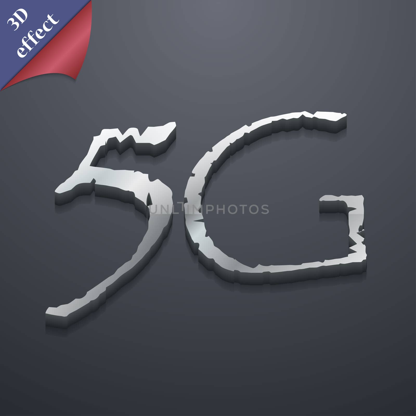 5G icon symbol. 3D style. Trendy, modern design with space for your text . Rastrized by serhii_lohvyniuk