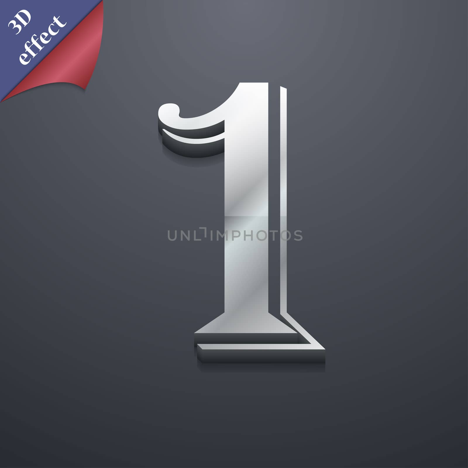 number one icon symbol. 3D style. Trendy, modern design with space for your text . Rastrized by serhii_lohvyniuk