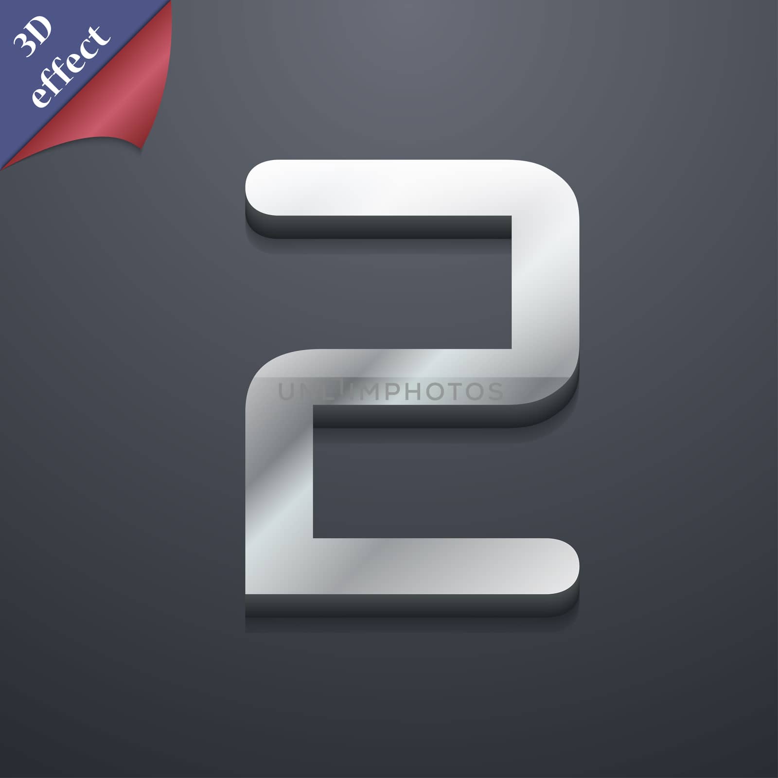 number two icon symbol. 3D style. Trendy, modern design with space for your text . Rastrized by serhii_lohvyniuk