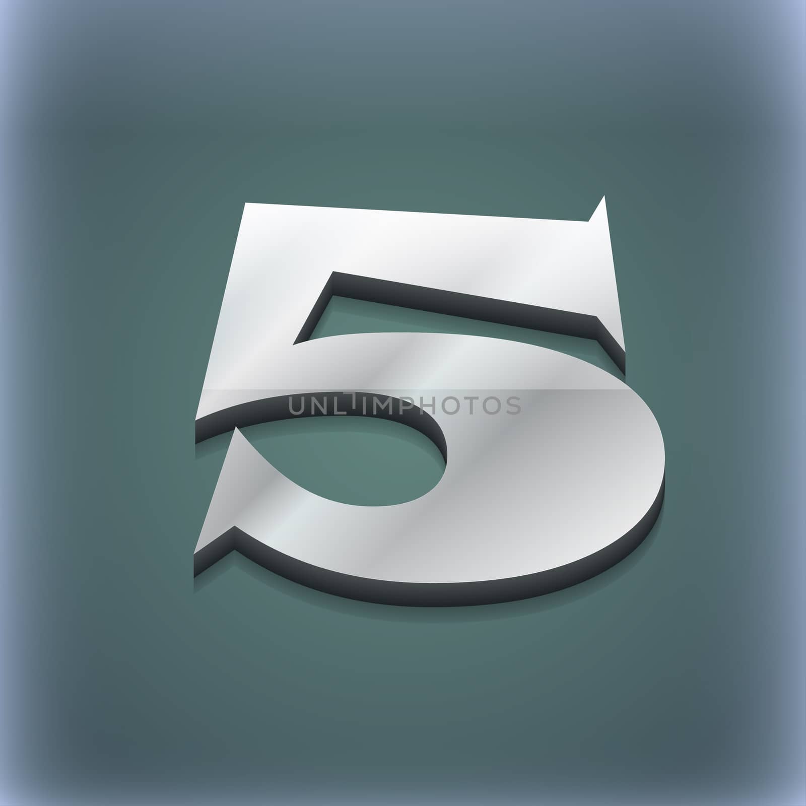 number five icon symbol. 3D style. Trendy, modern design with space for your text . Raster by serhii_lohvyniuk