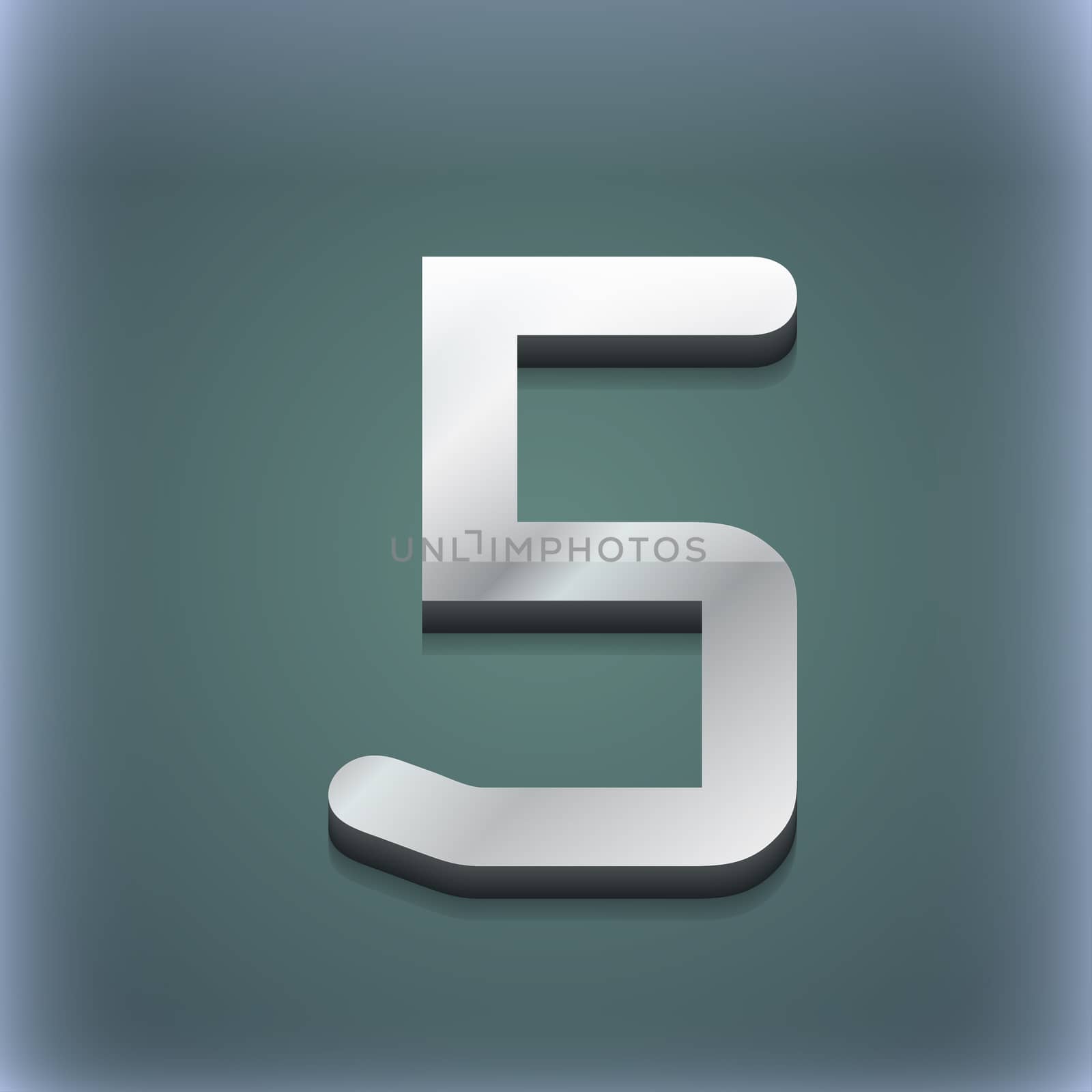 number five icon symbol. 3D style. Trendy, modern design with space for your text . Raster by serhii_lohvyniuk