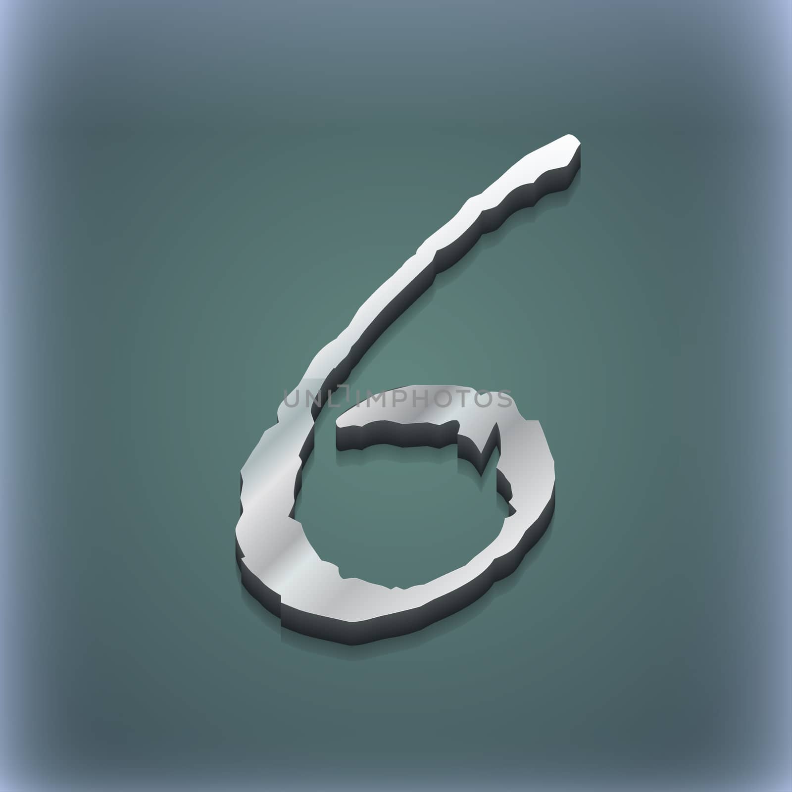 number six icon symbol. 3D style. Trendy, modern design with space for your text . Raster by serhii_lohvyniuk